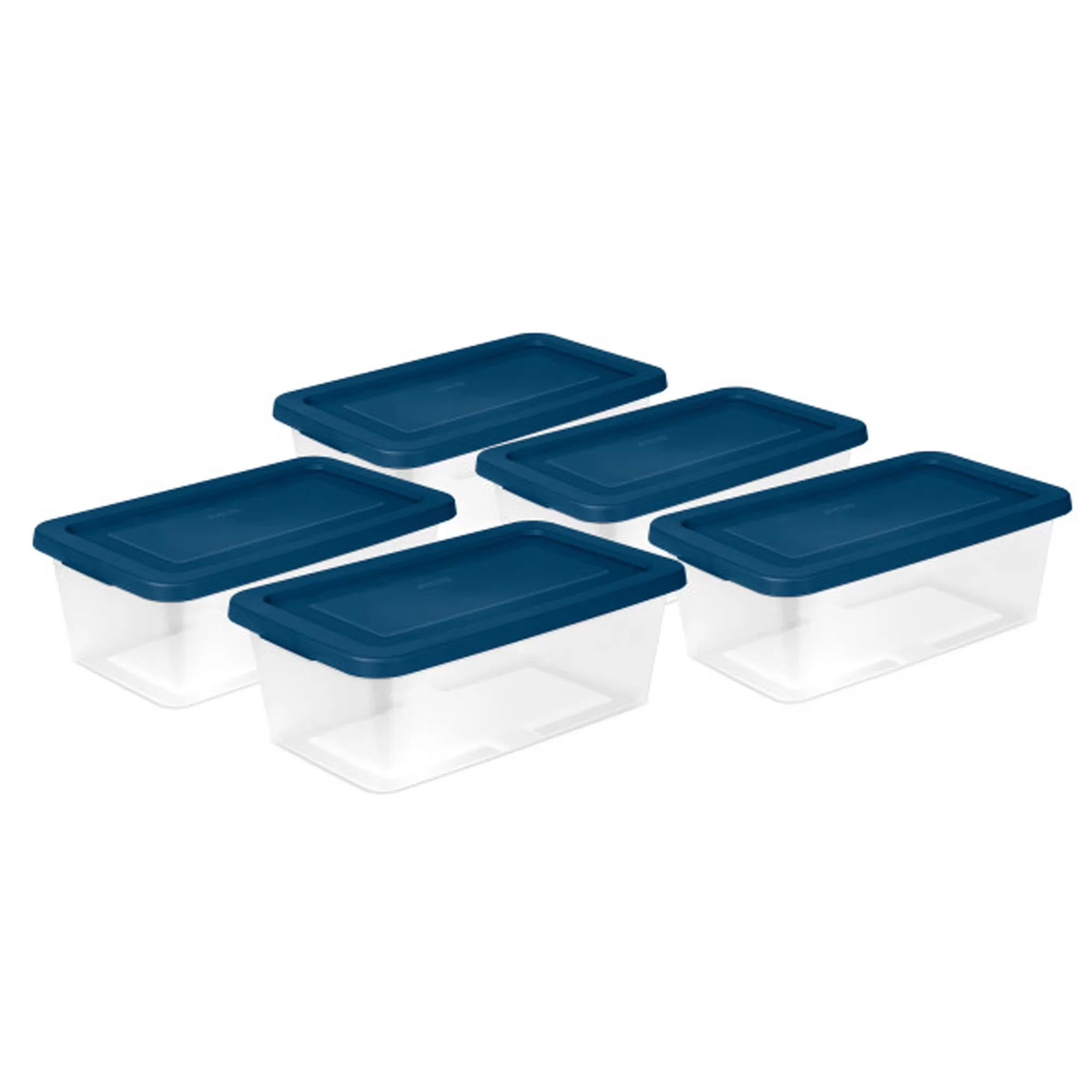 Garage Storage Supply Sleek with Storage, 6 qt Boxes, Clear Plastic - Plastic Blue Model 91717B