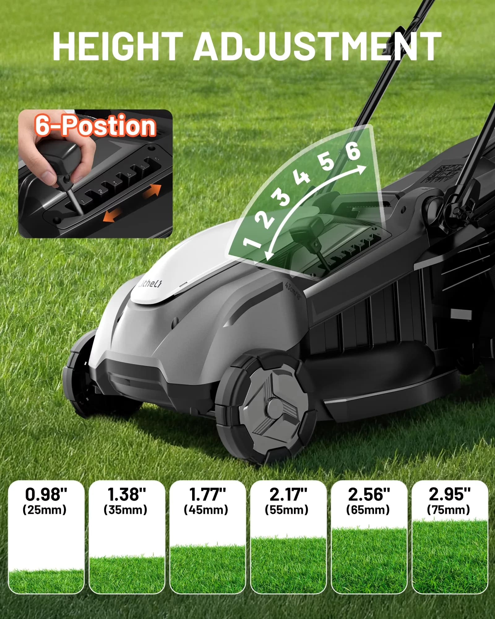 Essential Push Mower with Battery, 40V, 40V Cordless Electric Lawn - Black Model AF9A1B