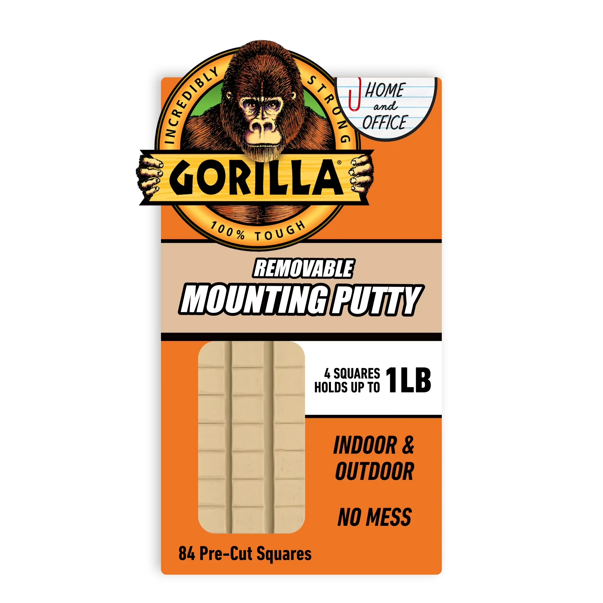 Essential Paint Tools Supplies - Paint Brushes Rollers Tray with 2 Ounces, LOW RESIDUE, Glue Mounting Putty 84 Pre-Cut Squares -... Model 14382D