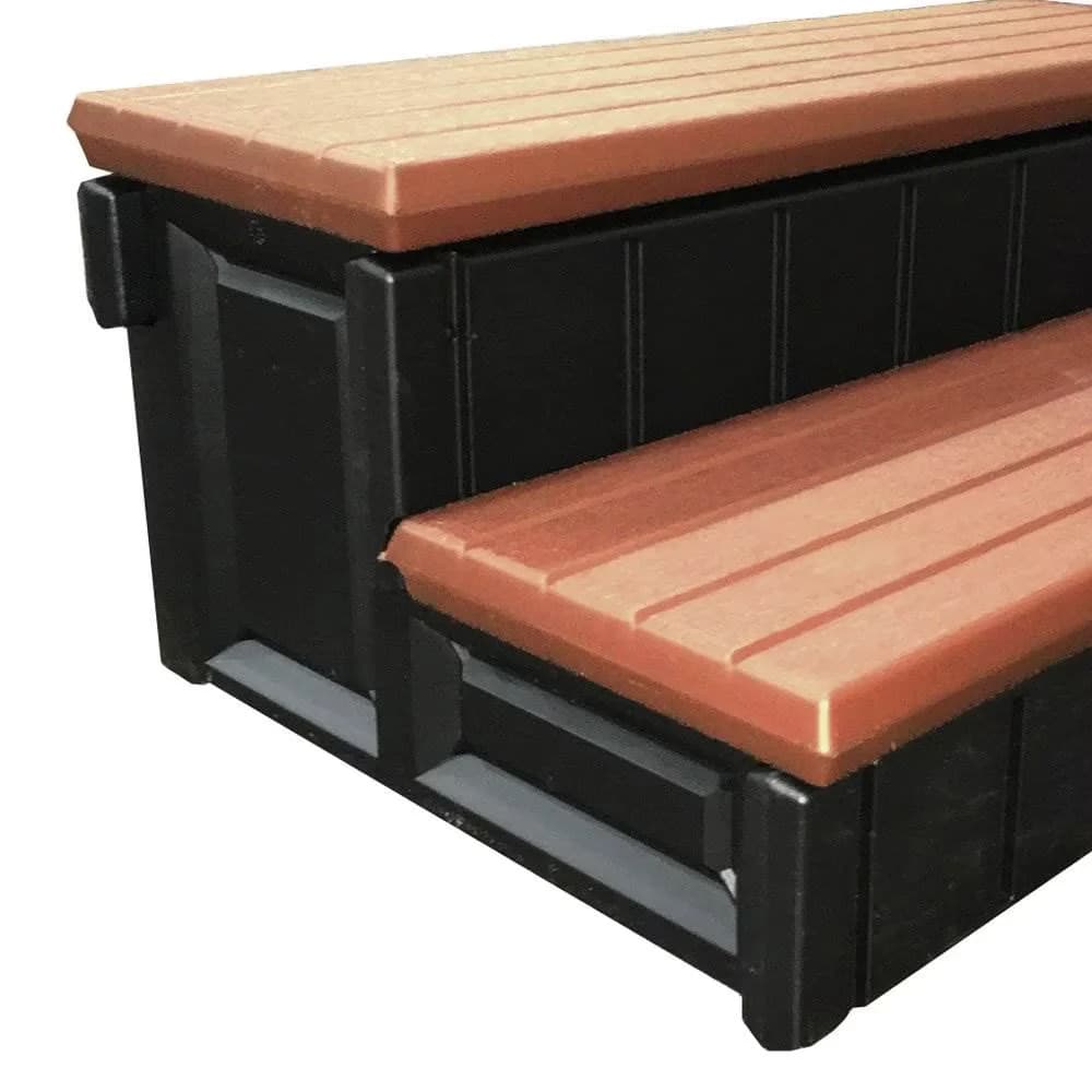 Quality Hot Tub with Complements any spa or patio, Extremely durable blow molded plastic, Durable and maintenance free - Plastic Brown Model F8B215