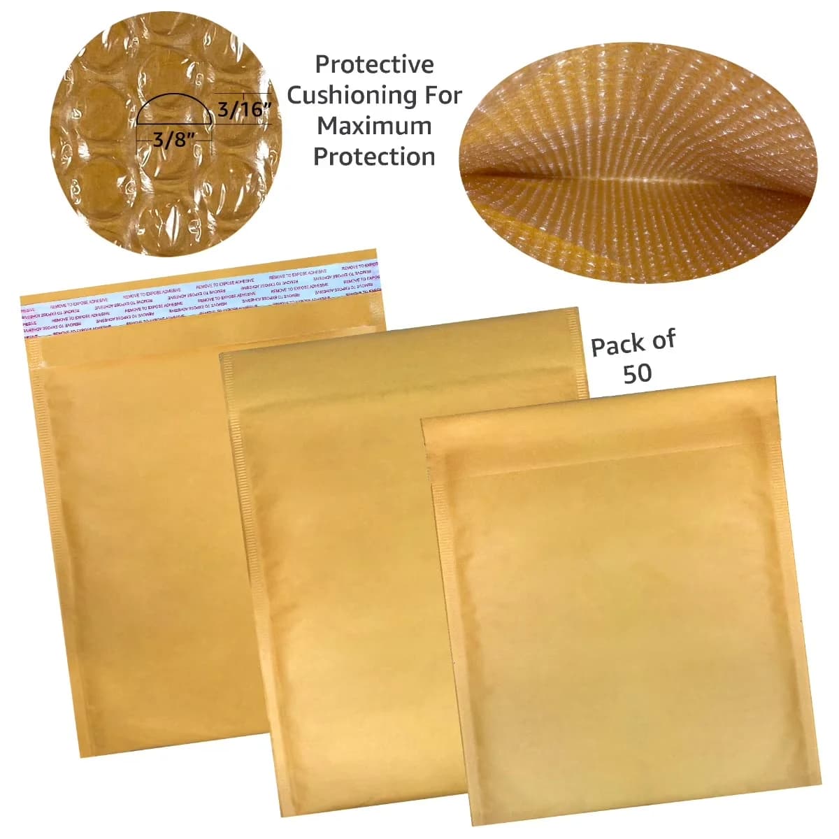 Compact Moving with 50-Count, Peel & Seal, Uboxes Kraft Bubble Mailers - Kraft Brown Model AF08BF