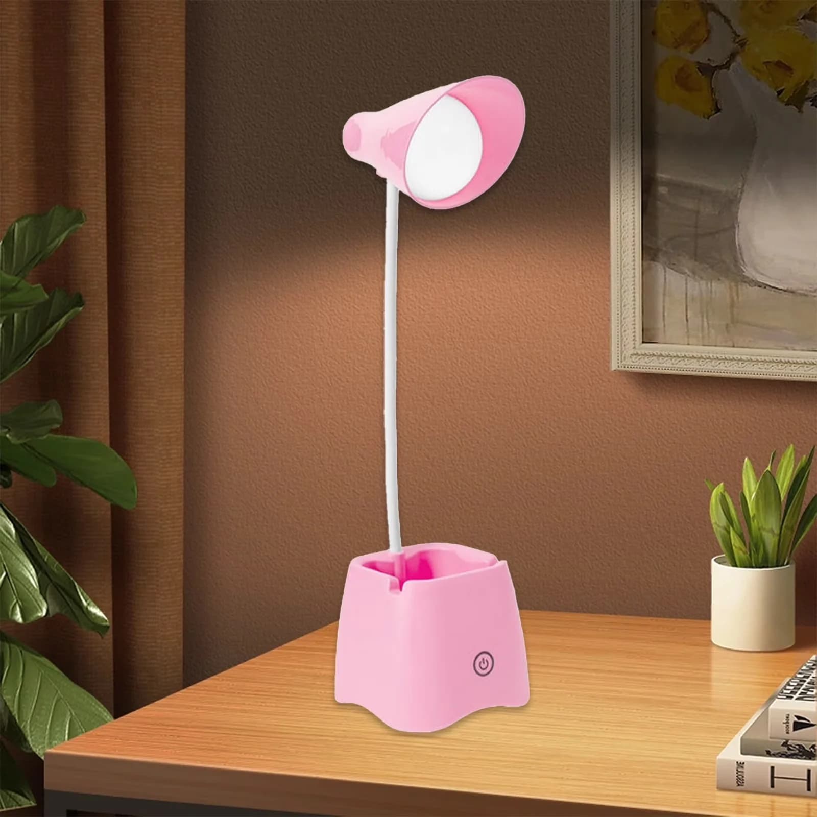 Desk Lamp Premium with LED, Battery, Dimmable - Pink 3x15 for General Purpose Model 401D03