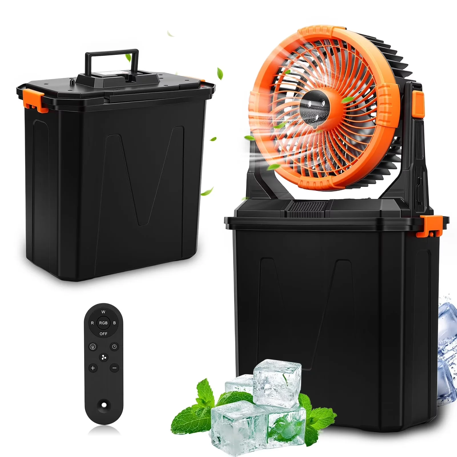 Fans In Cooling Durable with Battery, Remote Controlled - Abs Orange for Camping Model 8D5155