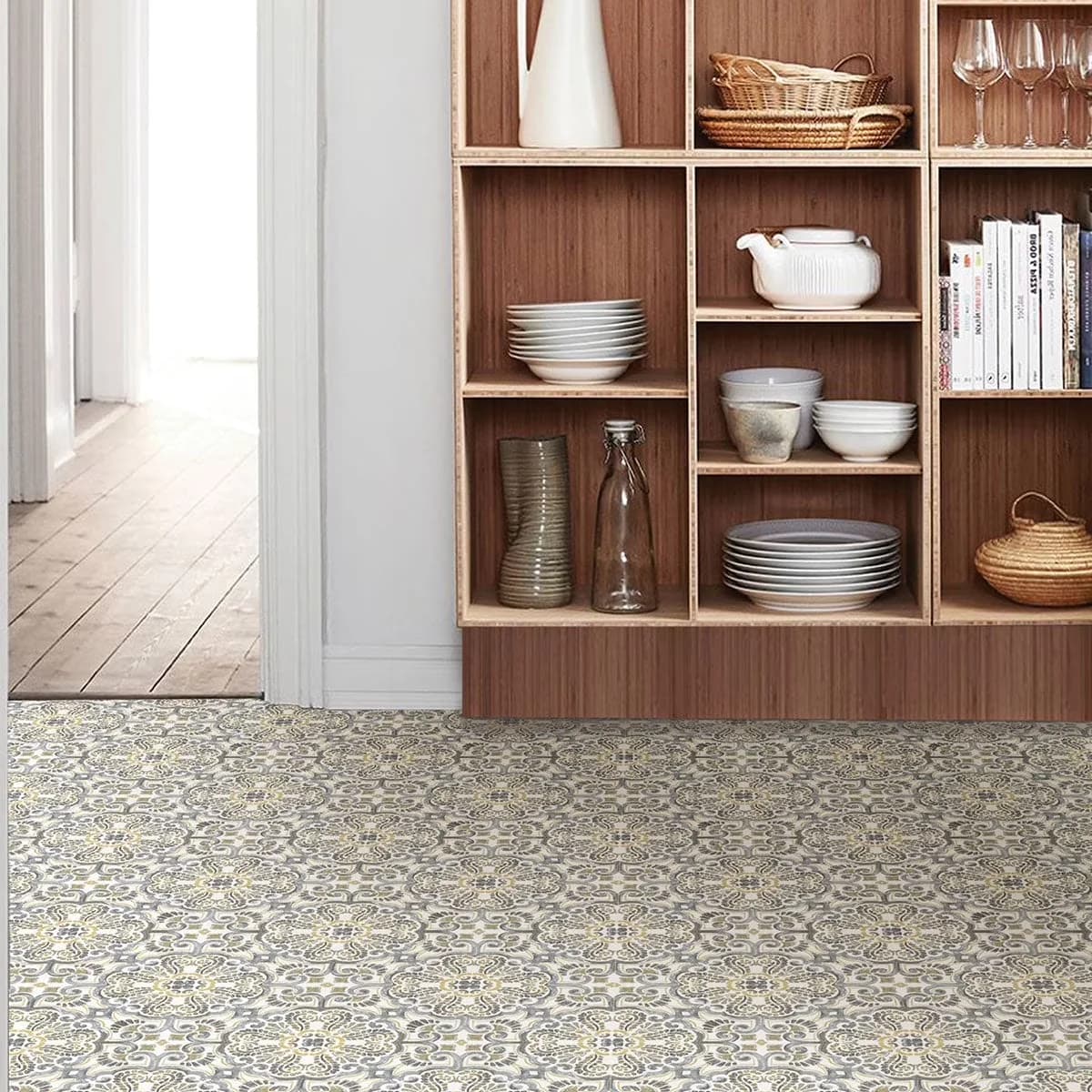 Versatile Grey Vinyl Flooring Vinyl Plank Flooring with Water-Resistant, Water resistant and washable - Virgin Vinyl Multicolor Model DA3D06