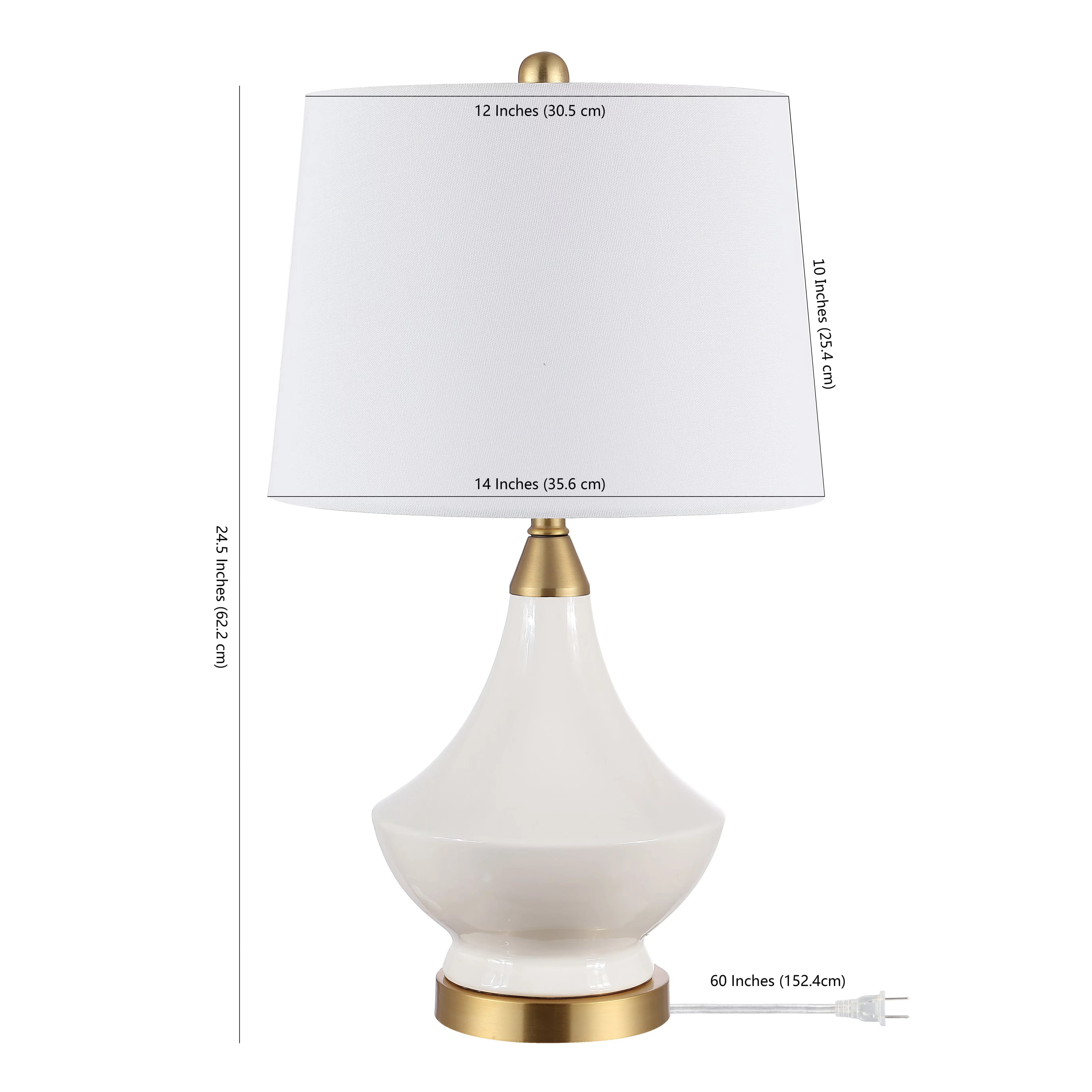 Modern Lamp with LED, Adjustable Height, Smart Compatible - Ceramic White Model 7C31D5