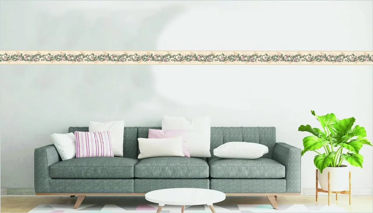 Durable Wallpaper with Washable, 15 ft x 7 in, 's Peel and Stick Border - High Quality Vinyl Green Model 3167BB