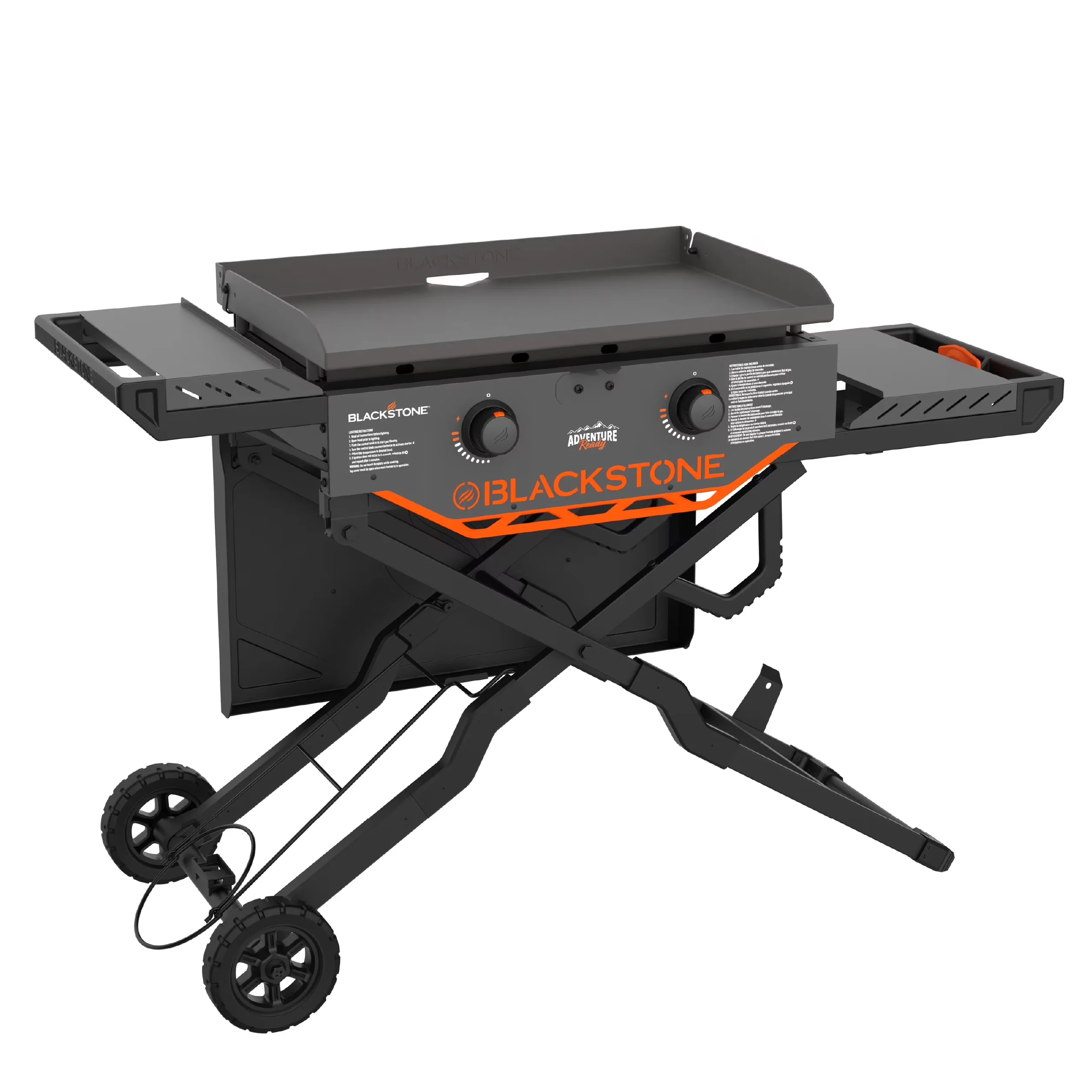 Sleek Flat Top Grill with Grease Pan, Foldable Legs, Flexfold Legs - Steel Model E511F7