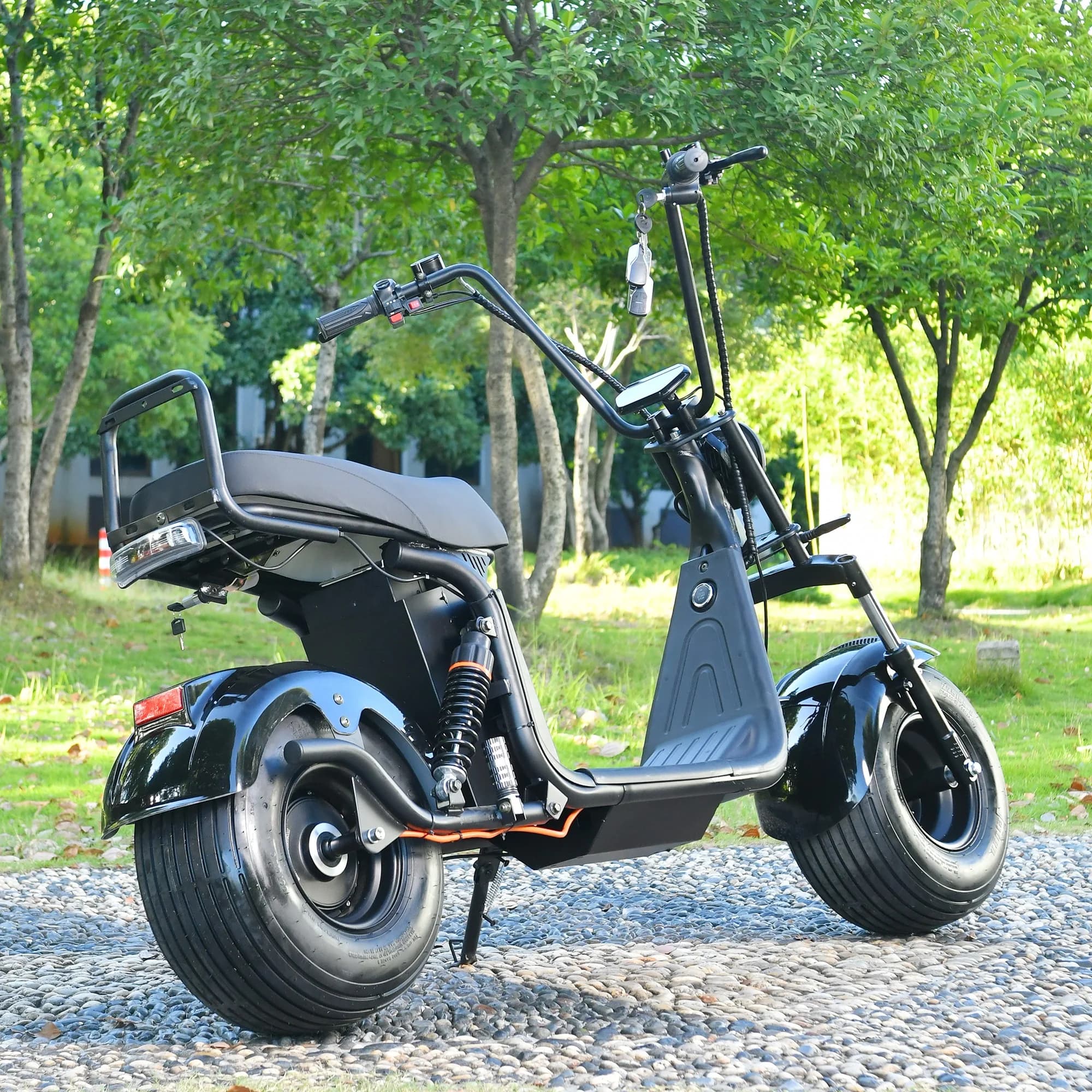 Versatile Scooter with 3000W, Headlights - Black Iron, Plastic - Standard Series Model DE77FB