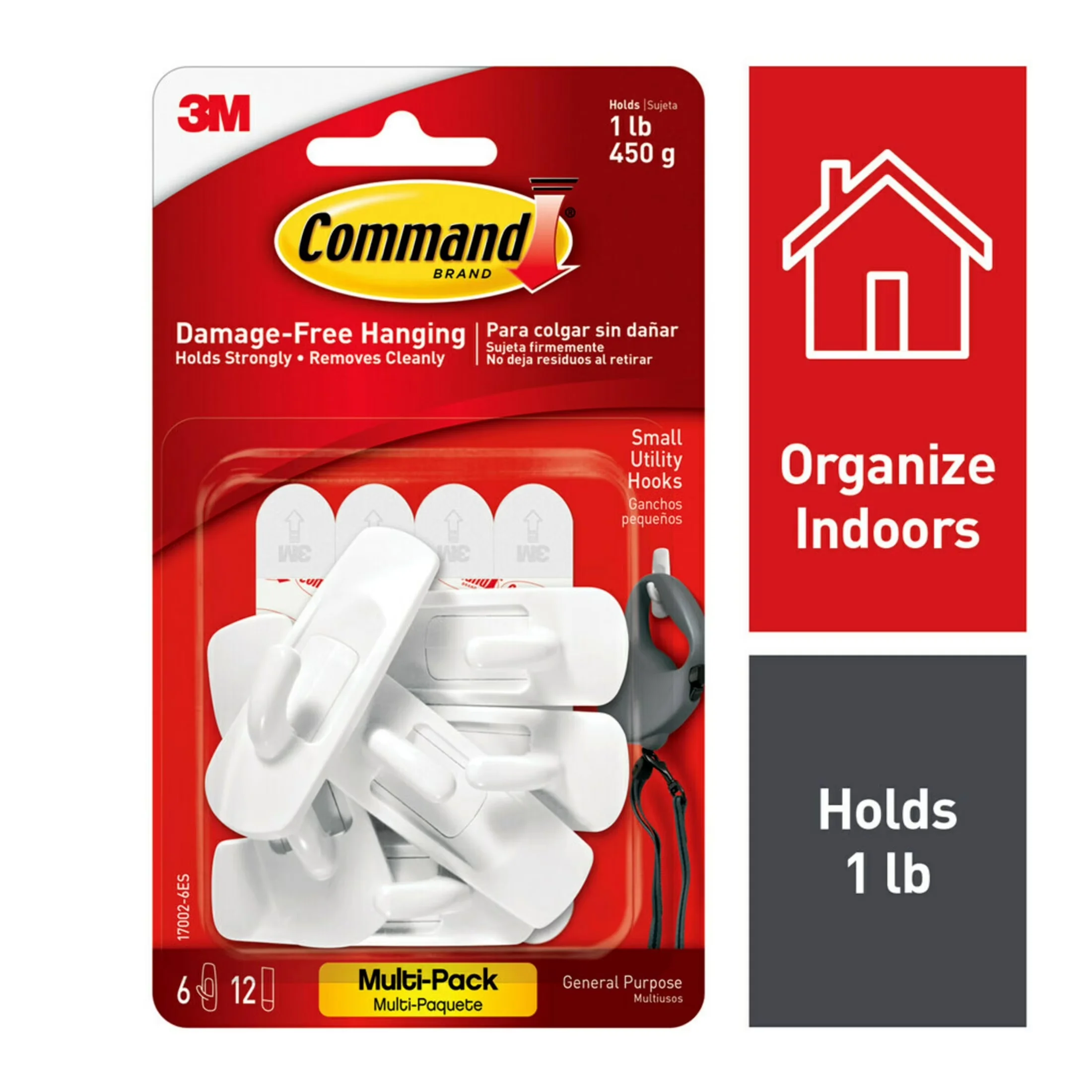 Classic Damage-Free Hanging with Easy Installation, Wall-Mountable - Plastic White Model 820109