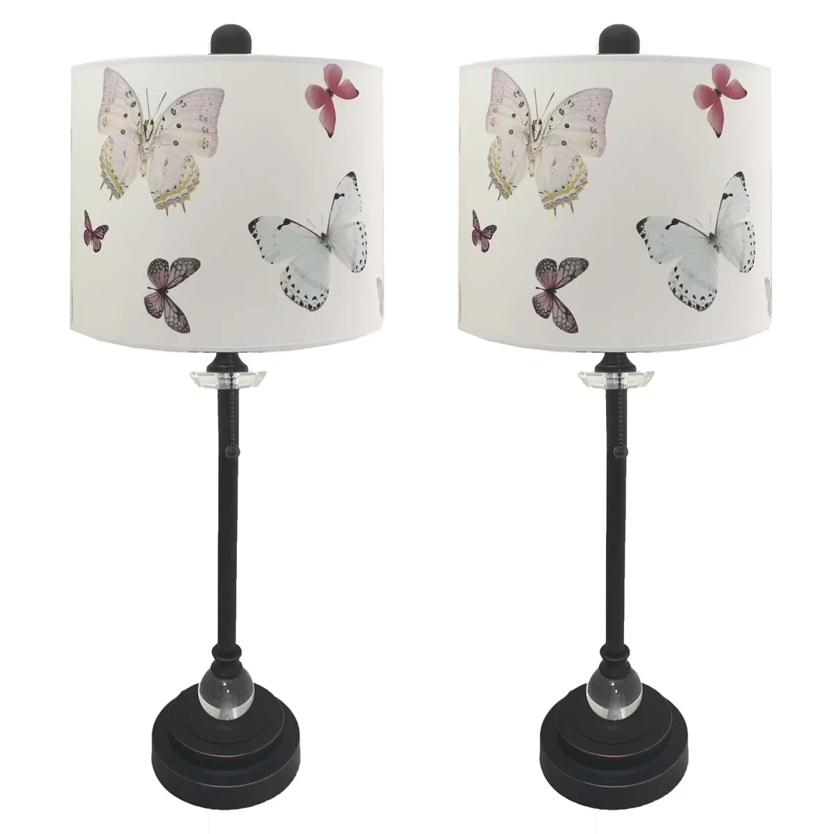 Modern Lamp Set with Incandescent, Dimmable, of 2 - Bronze Metal Designs Model C9CE10
