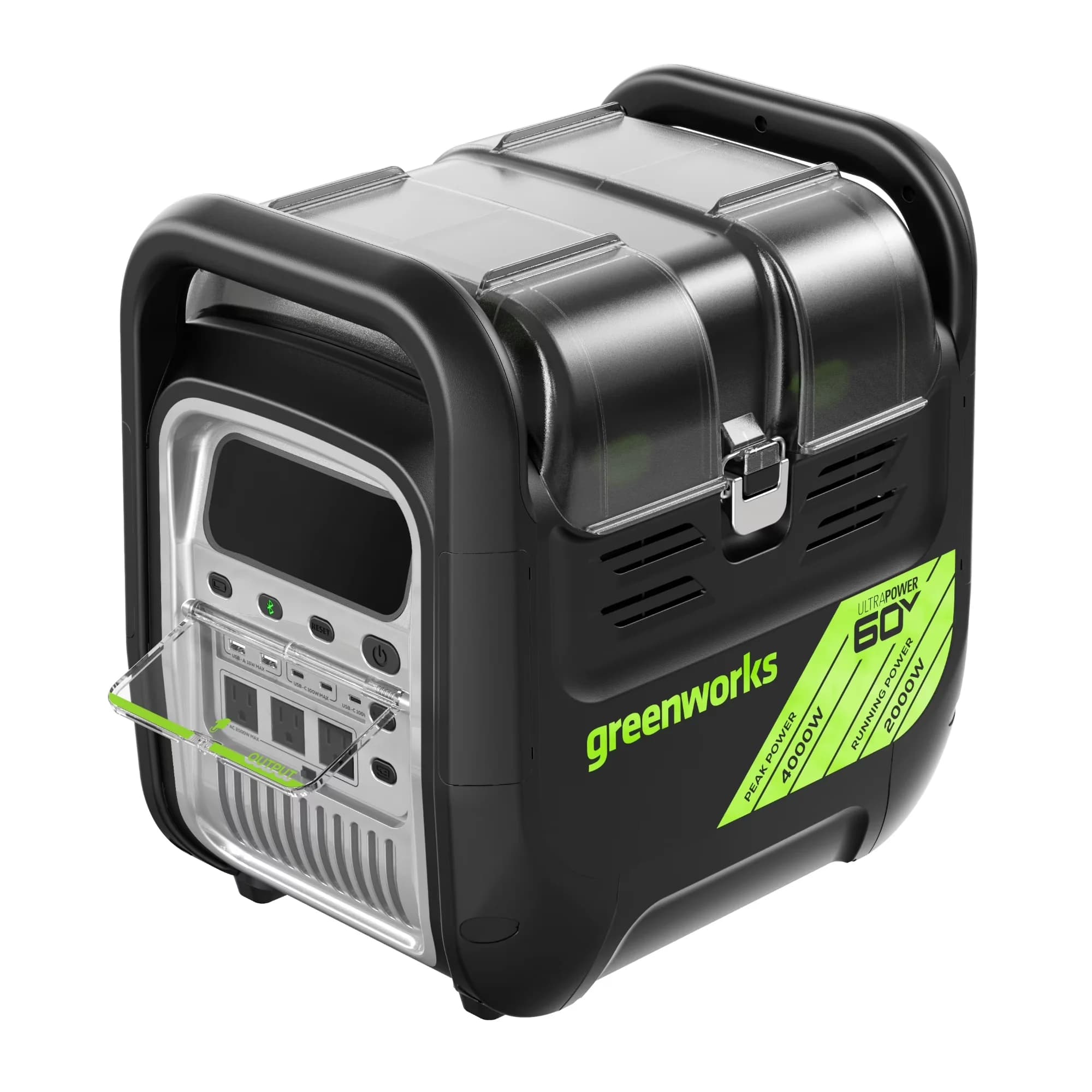 Reliable Generator with 2000W, 60V, Usb Port - Green - Rustic Charm Model F24E84