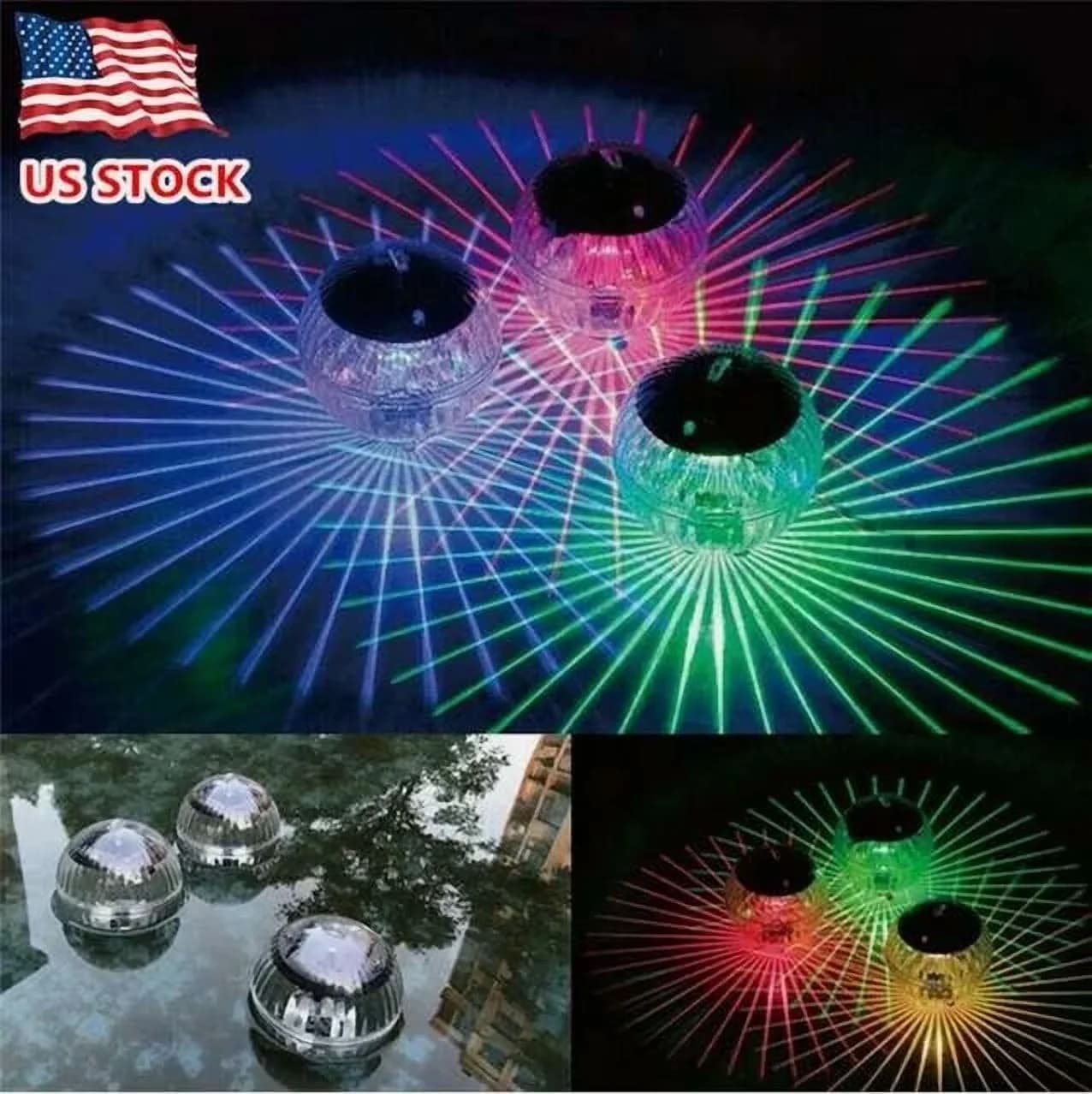 Ceiling Lights Fixture Premium with LED, Solar - Multicolor Outdoor - Quality Construction Model 718D96