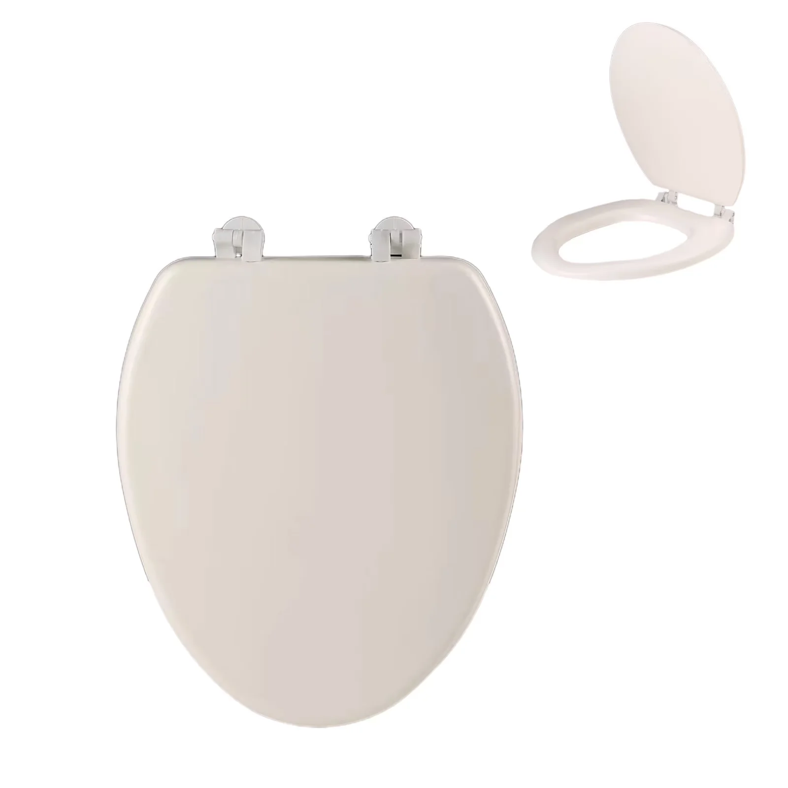 Toilet Seats And Lid Versatile with Easy Installation, Foam Thickened Seat - White Plastic Model AC868B