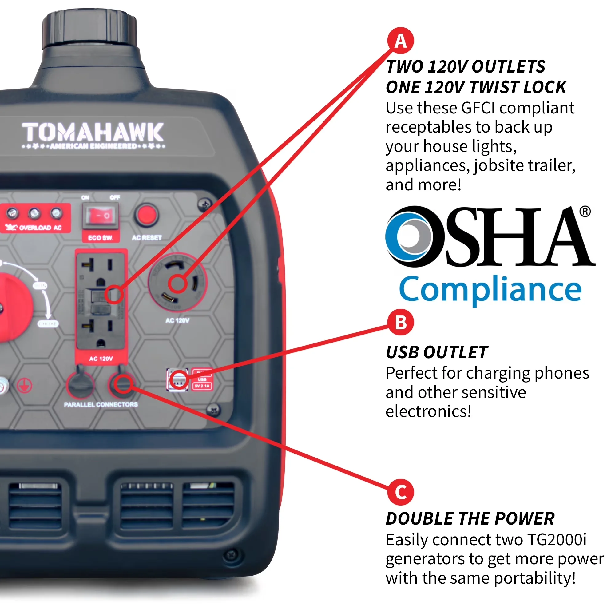 Professional Generator with 3000W, Overload Protection - Watt - Premium Collection Model 7CD76B