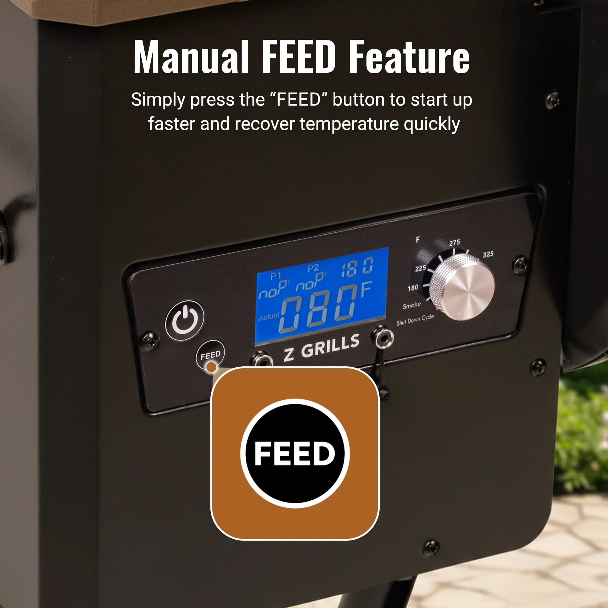 Premium Smoker with Removable Ash Catcher, Grease Pan, Warming Rack - Bronze Steel Model 9A4539