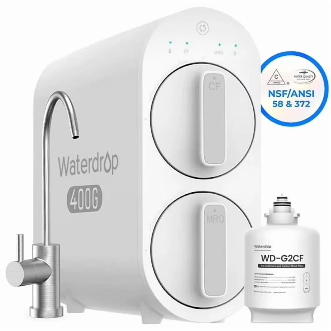 Efficient Water Filtration with Twist And Lock Design, Includes 1 Filter, USA Technology - White Model 2D8C4F