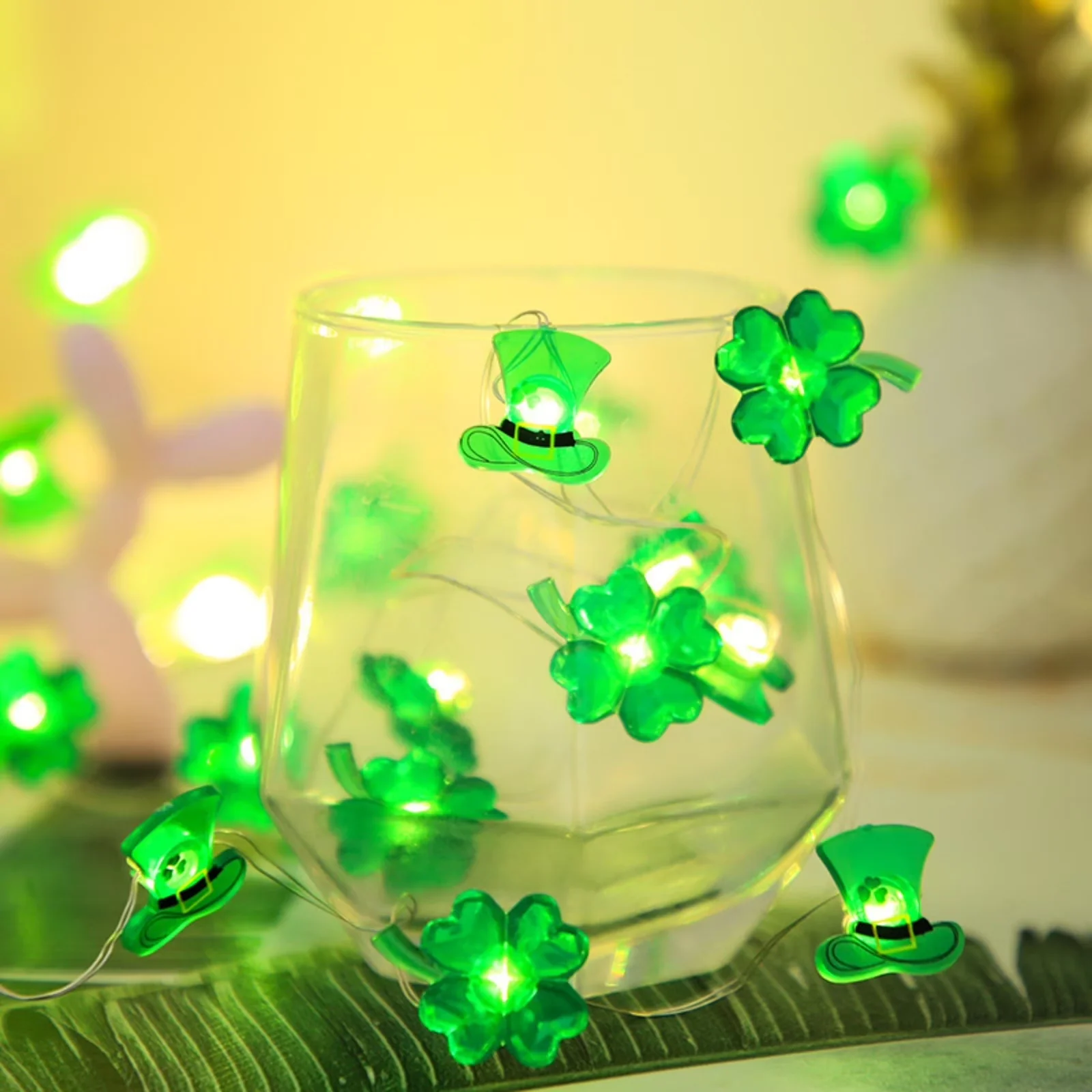 Novelty Light Compact with LED, Battery, Traditional - Green Patricks - Low Maintenance Model 6BAFD8