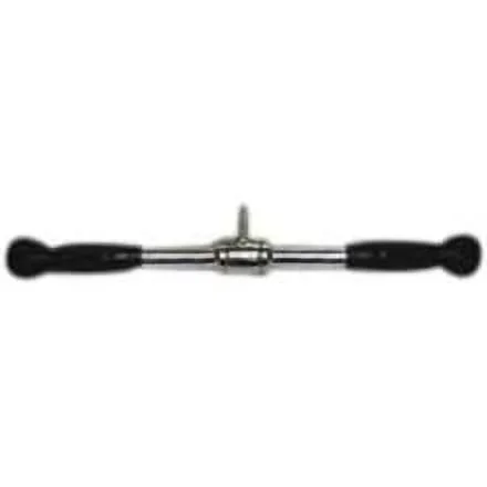 Versatile Home Gym Accessory with Heavy Duty, Deluxe 20" Straight Bar Cable Attachment - Silver Steel Model CED0AC