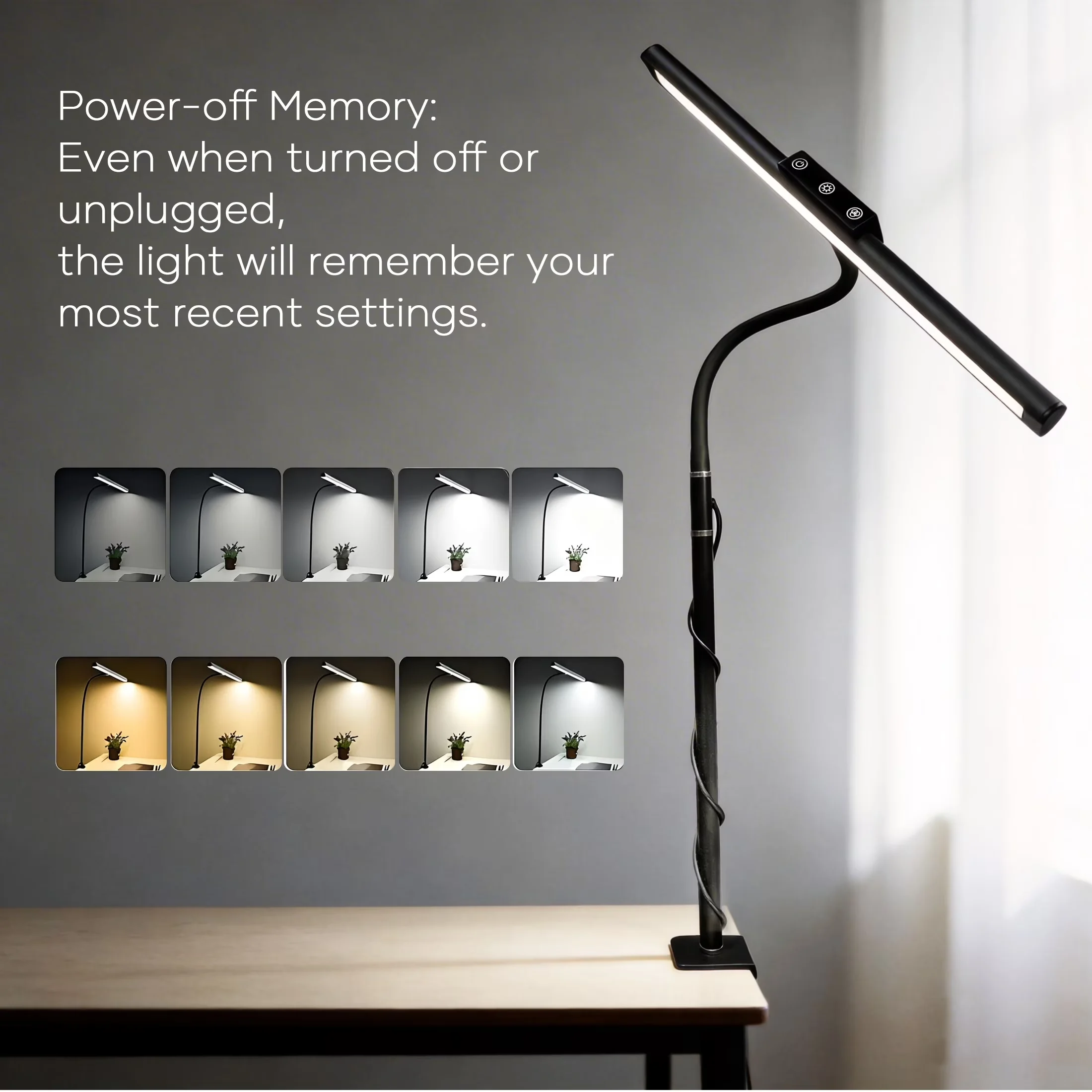 Classic Desk Lamp with LED, 8W, Energy Efficient - Aluminum, Abs Black for Office, Home Model 7F2F0C