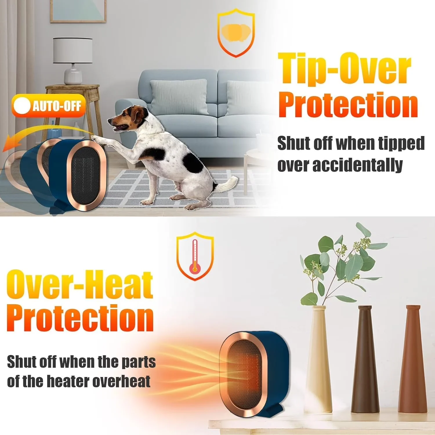 Quality Portable And Electric Space Heater with 1200W, Adjustable, Material: Flame retardant material - Blue for Indoor, Home Model 0FE09E