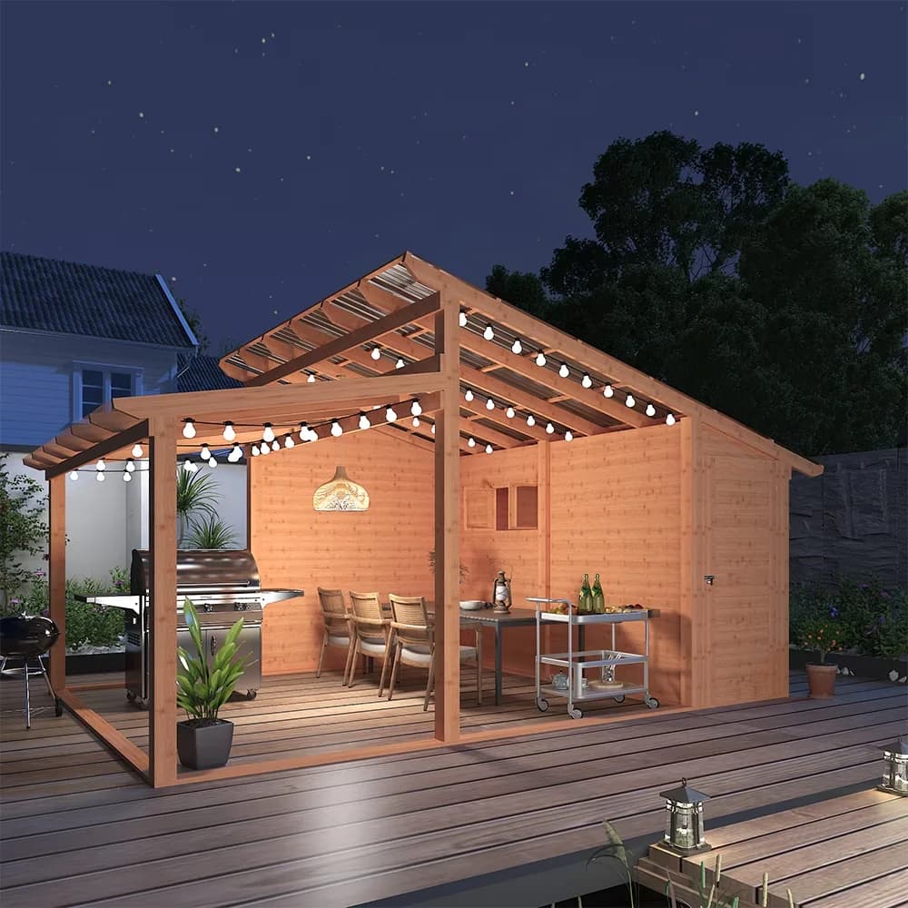 Shed Quality with Water-Resistant - Brown Wood for Garden Outdoor - Low Maintenance Model D42207