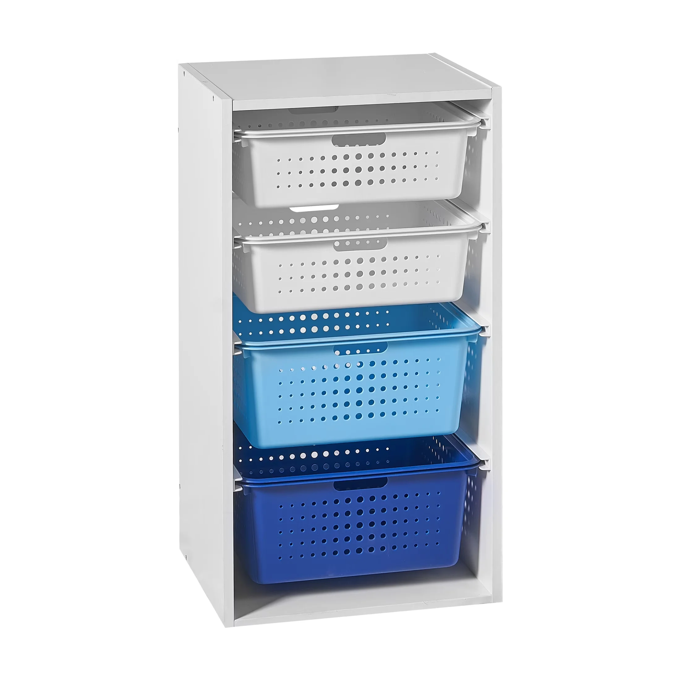 Efficient Garage Storage Supply with 4 Bins, Blue - Blue Engineered Wood Model B2D5FD