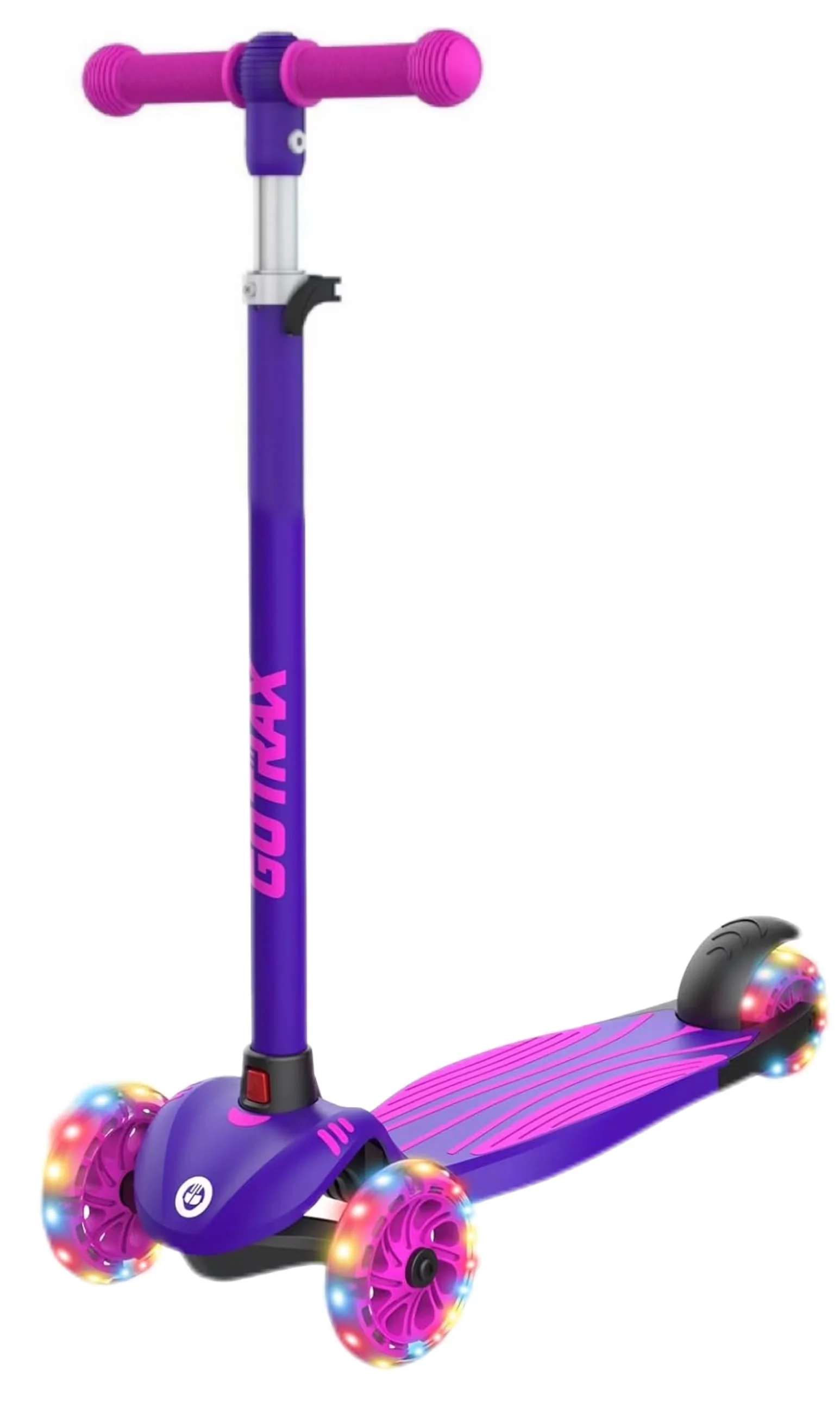 Efficient Scooter with LED, Lightweight, Compact - Aluminum Alloy A6061 & Steel Purple Model B9FCDD