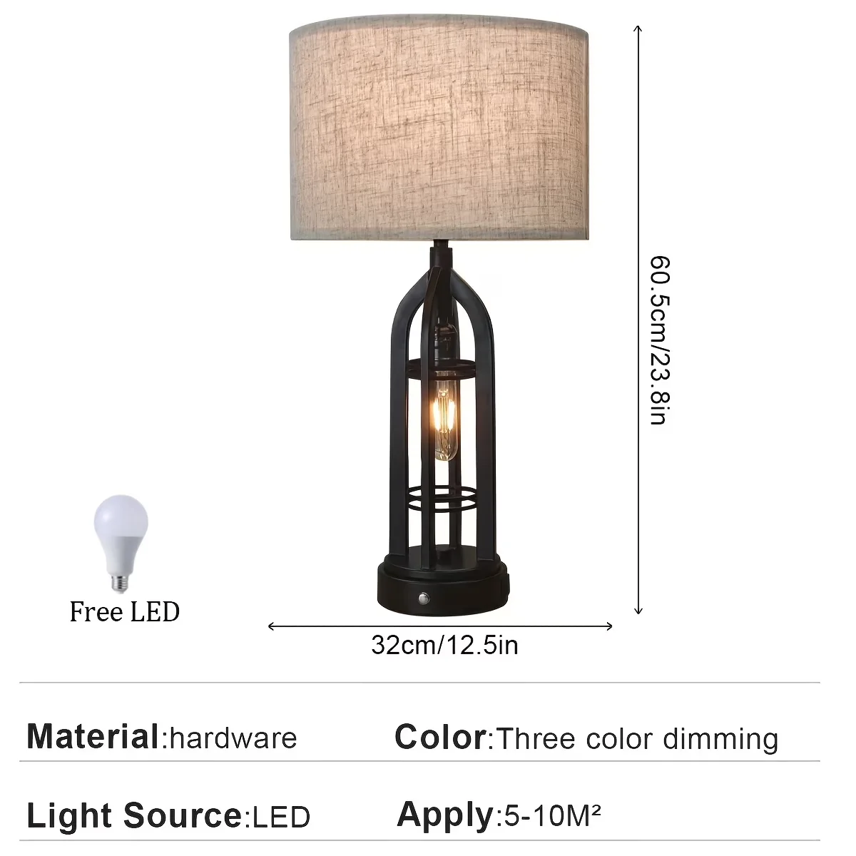 Quality Lamp Set with LED, Modern, 2Sets Living Room Desk - Metal - Professional Series Model DF45A8