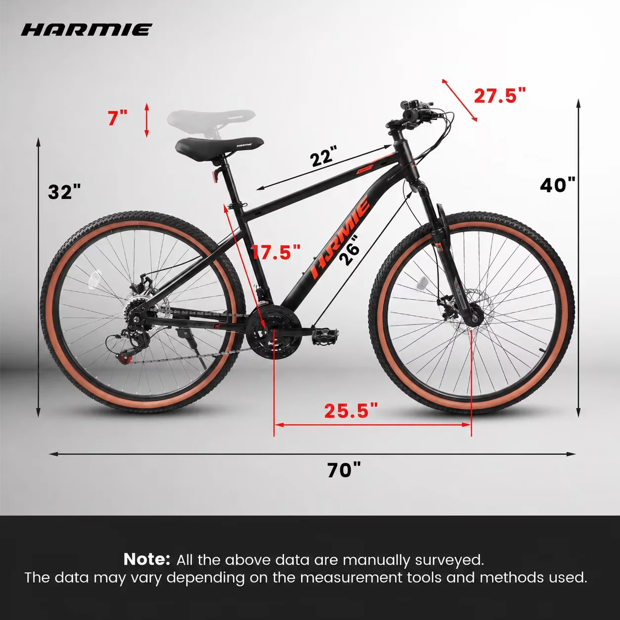 Premium Mountain Bike with Lightweight, Durable Design, 24“/27" - Black Model 2BF731