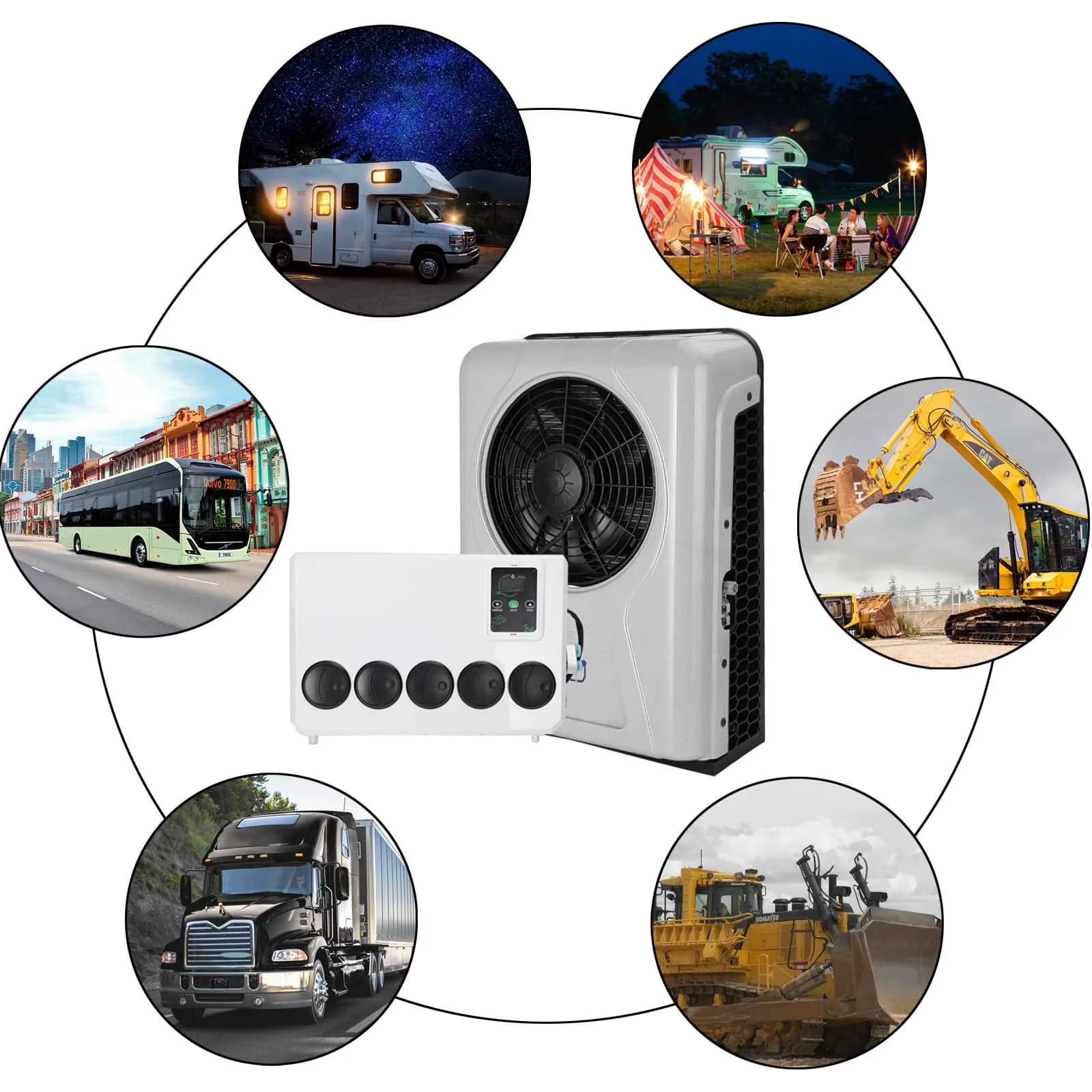 Stylish Air Conditioner with 12000 BTU, 12V, 12V 12000 BTU Truck Cab RV Split AC Fits - Model 347461