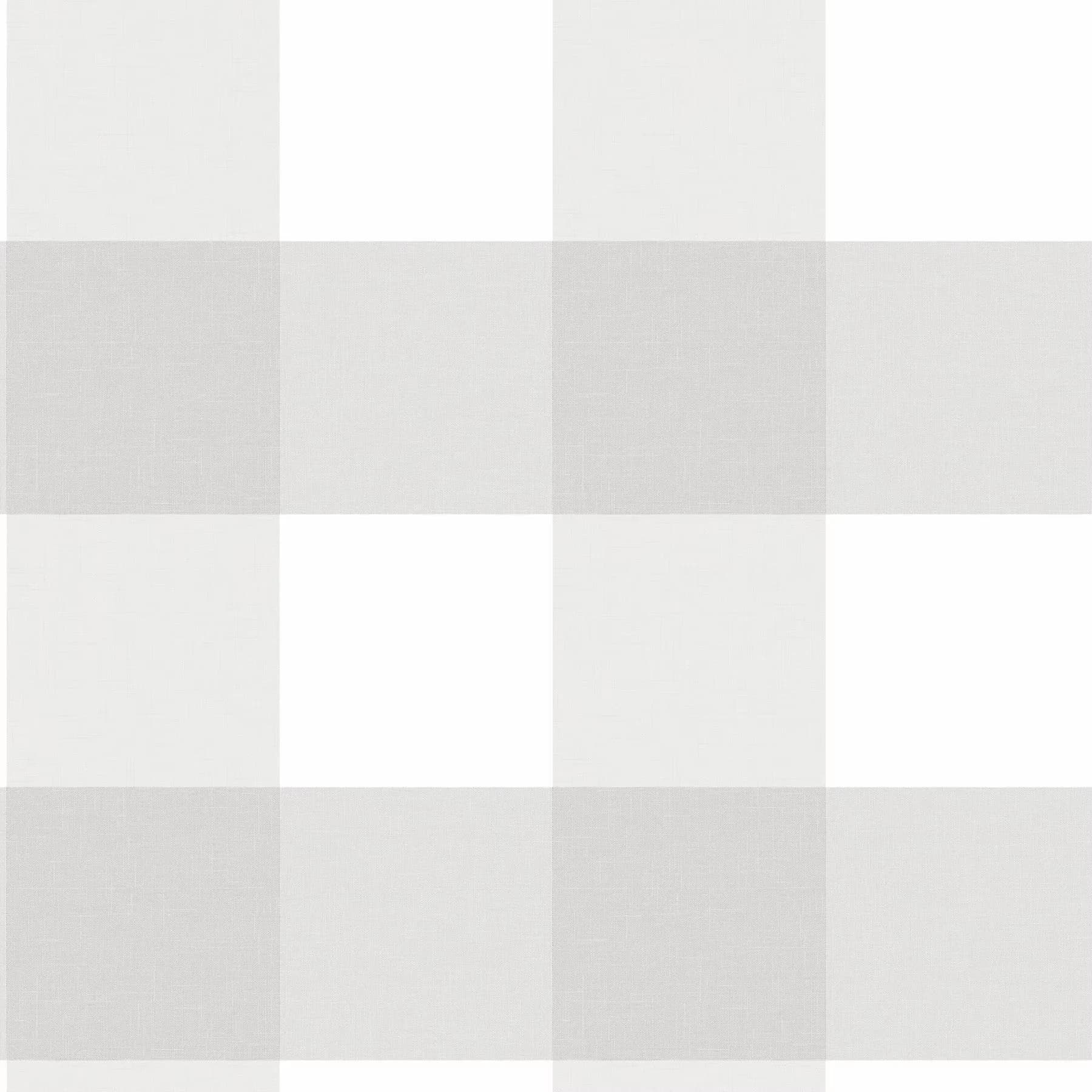 Efficient Wallpaper with Washable, Farmhouse Plaid Vinyl Peel And Stick, 30.75 sq. ft - Gray, White Vinyl Model BE6FD7