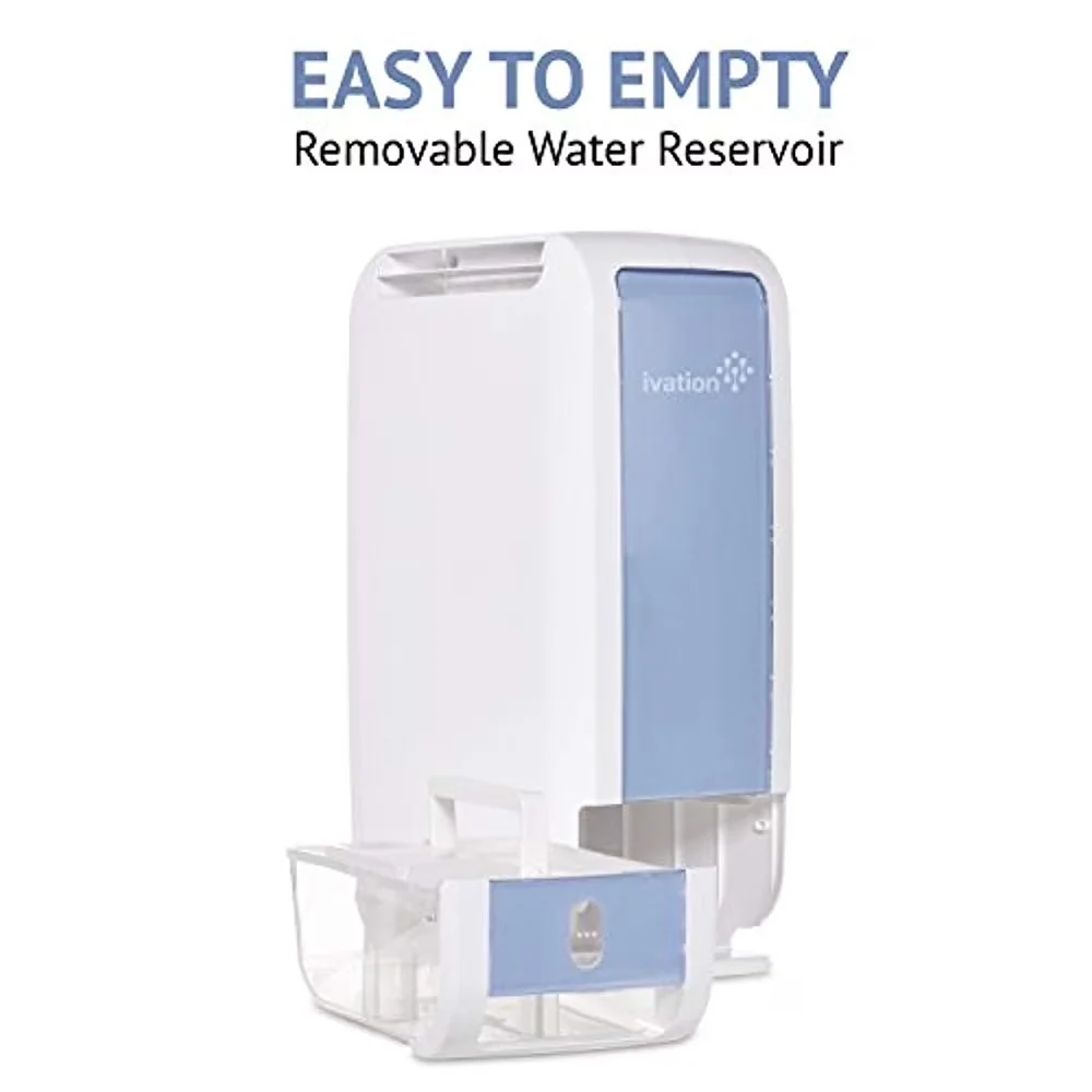 Durable Dehumidifier with Automatic Shut-Off, Removable, cleanable filter, Compact & Quiet - White Model A22E4F