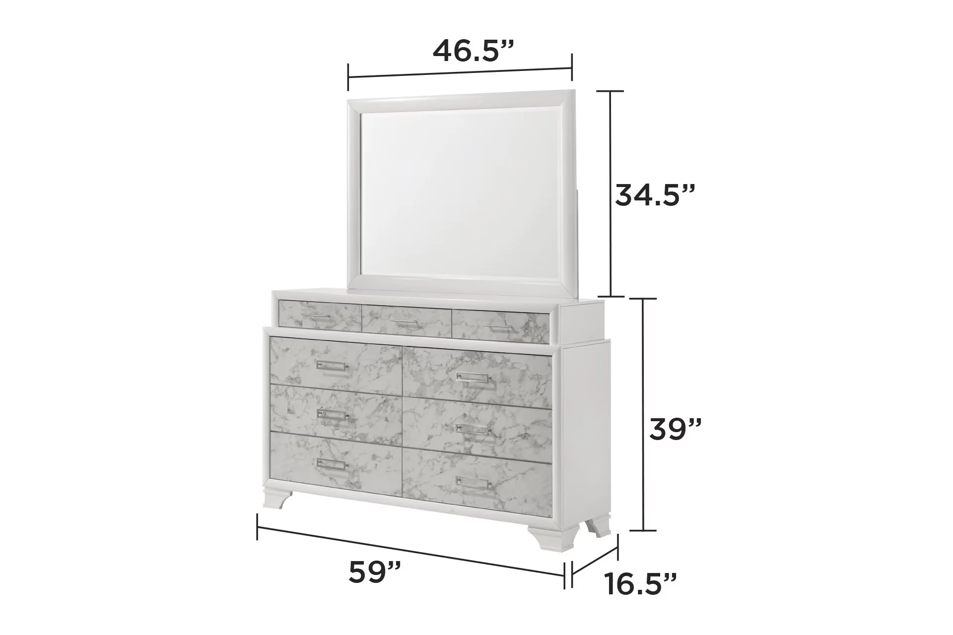 Reliable Ceiling Lights Fixture with LED, Lighted, Makeup Mirror - White Model 0D3360