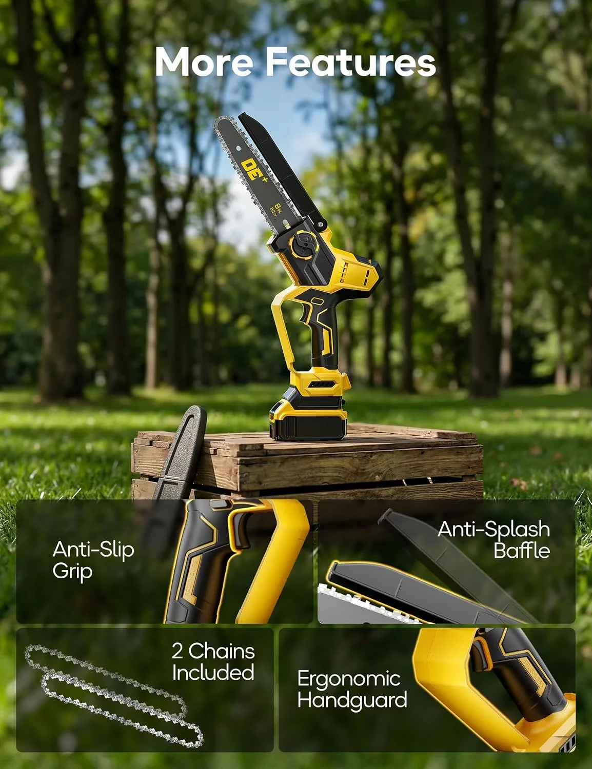 Essential Chainsaw with Battery, 20V, Automatic Chain Oiler - Black - Satisfaction Guaranteed Model C6CA2C