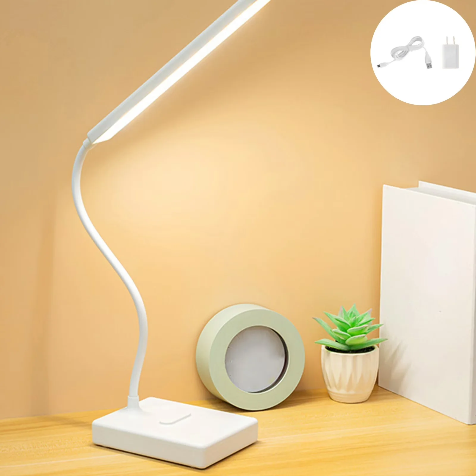 Desk Lamp Reliable with LED, Battery, Dimmable - Multicolor Plastic Home Model 0D3DFD