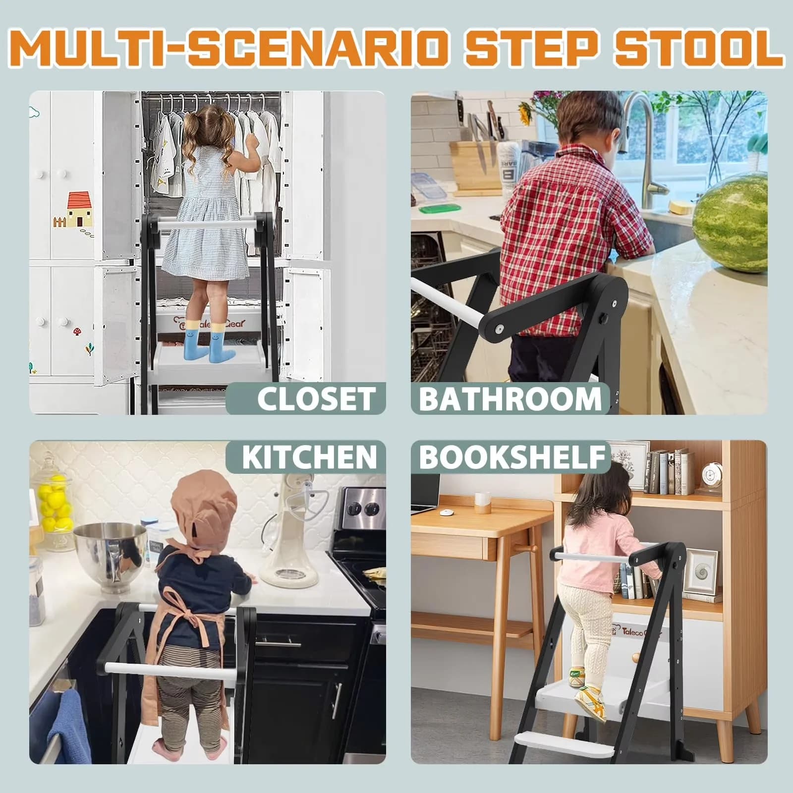 Ladders And Step Stool Efficient with Adjustable Height, Foldable - Wood Model 32BD34