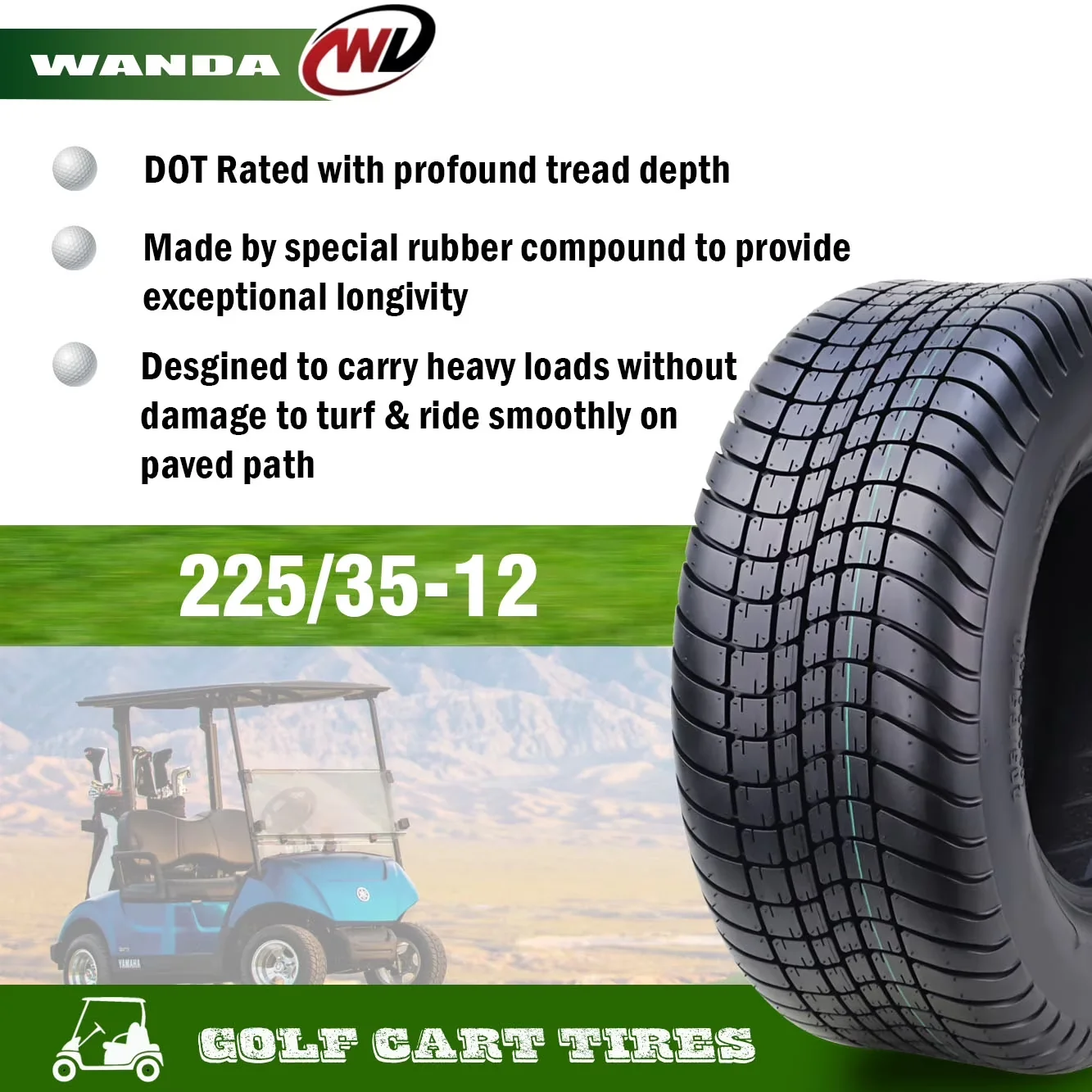 Atv Tire Stylish with Dot Approved, Tires only, wheels not included, DOT Rated with profound tread depth - Model 942AC7