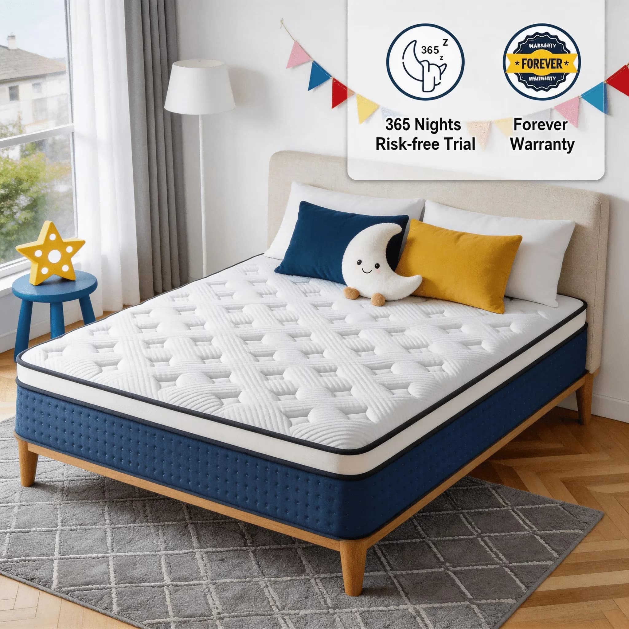 Reliable Mattresses Accessory with Low Motion Transfer, Cooling Technology, Breathable Construction - Blue Cooling Gel Memory Foam,... Model A1CA92