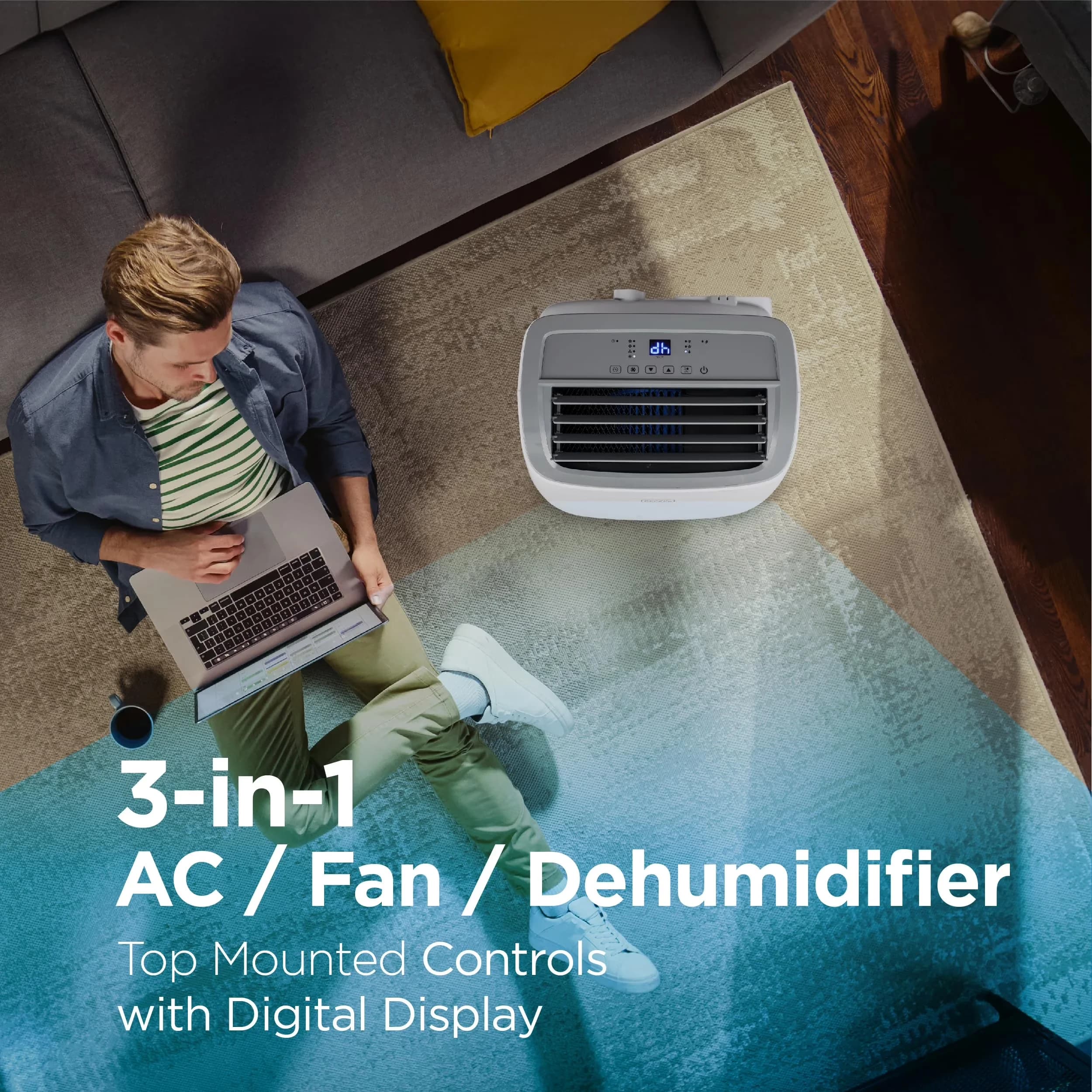 Stylish Air Conditioner with 4000 BTU, Remote Controlled, 4000 BTU SACC/CEC (8000 BTU ) Portable - Model F08828