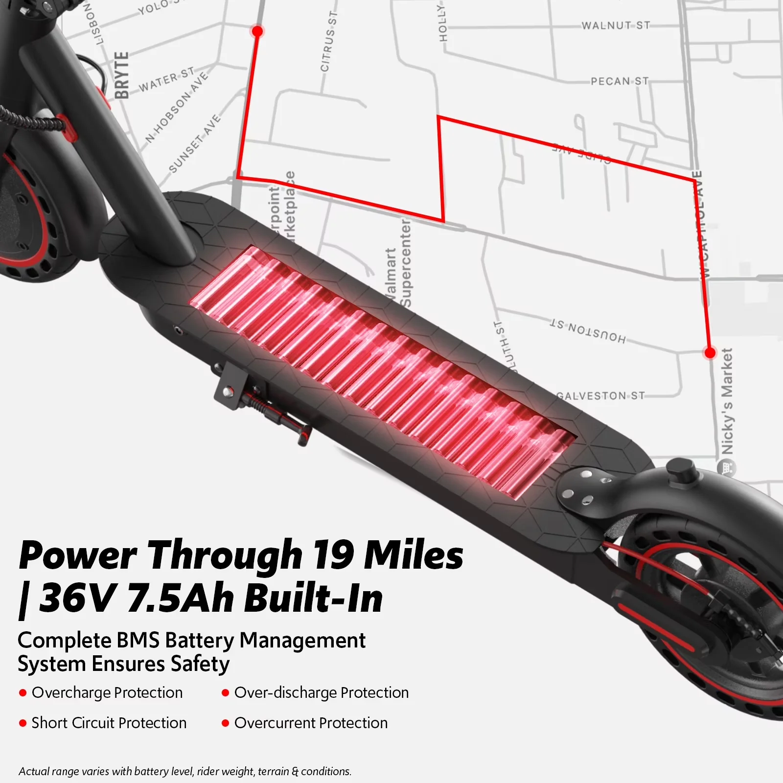 Modern Scooter with 550W, Compact, Electric scooters - Black Aluminum - Durable Build Model 3090DC