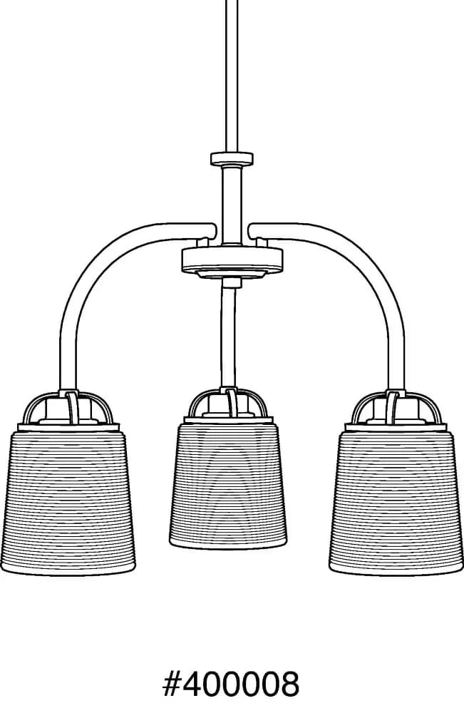 Durable Ceiling Lights Fixture with Incandescent, Energy Efficient - Brown Glass, Steel Model B5A1A5