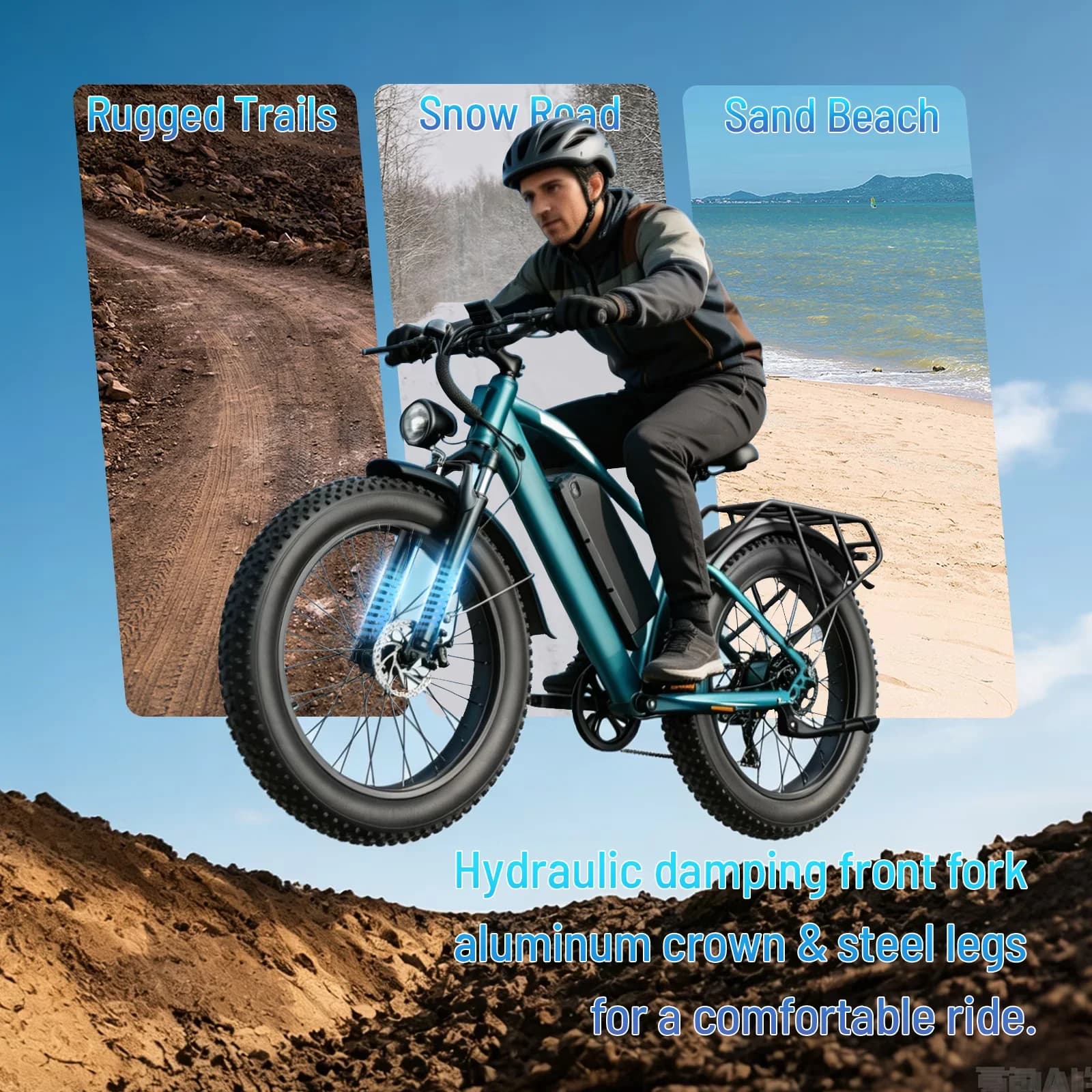 Efficient Electric Bike with Battery, 2000W, Peakmotor: 1500W (Rate 750W ) - Green Model D0C12D