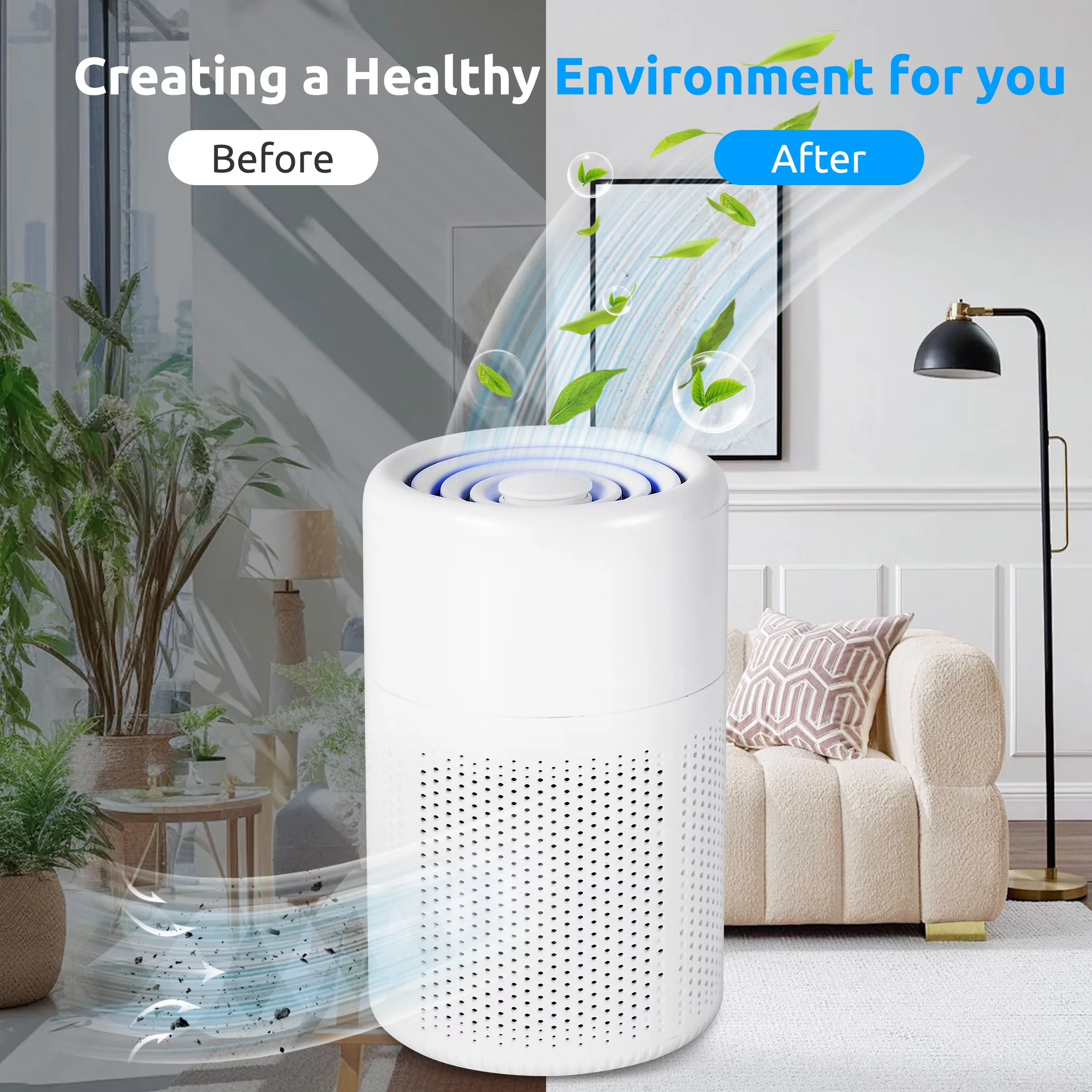 Air Purifier Professional with H13 True HEPA for Living Room, Home - Rustic Charm Model 021C61