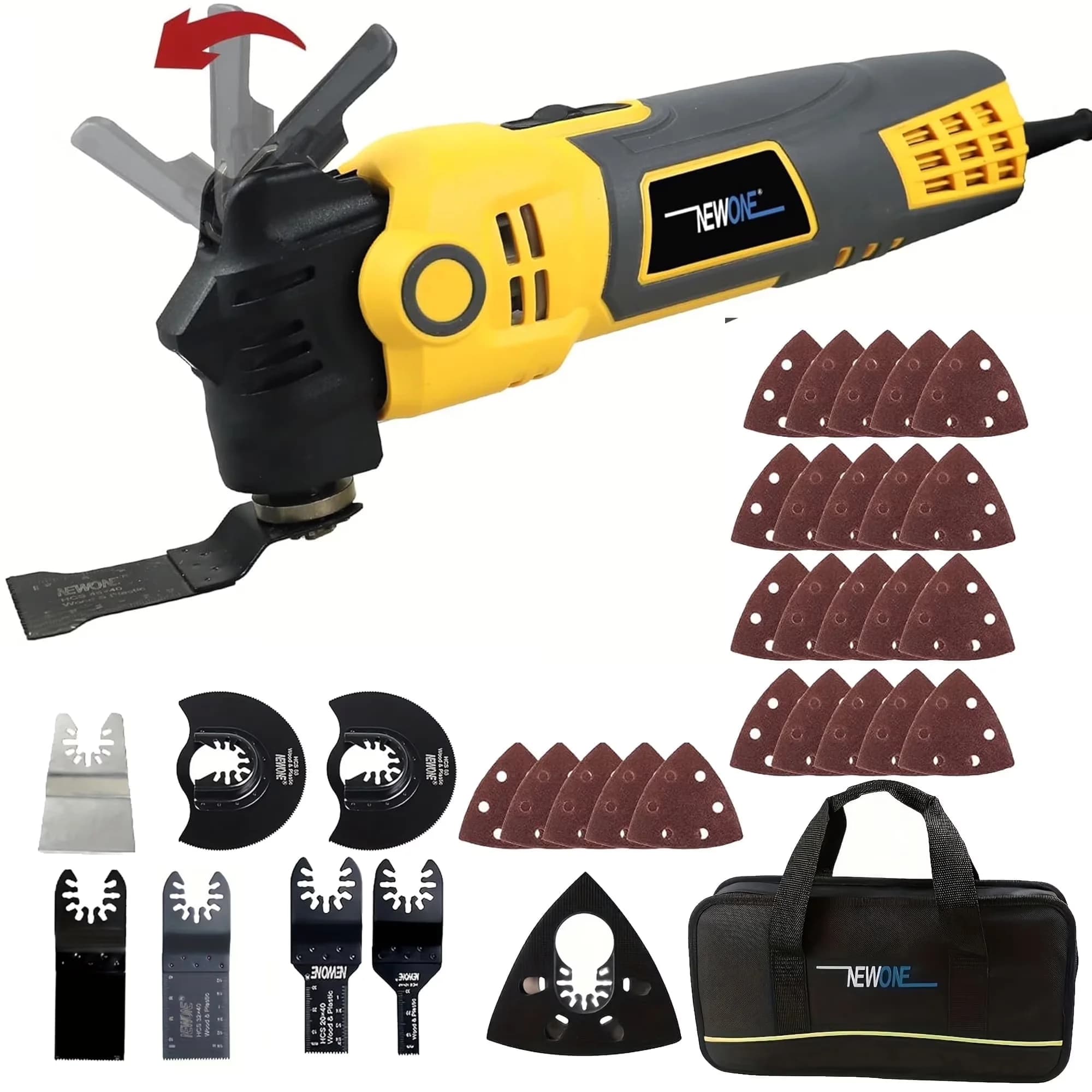 Versatile Woodworking with 300W, Oscillating Multi Tool 300W - Yellow for Everyday Use Model 4D659F