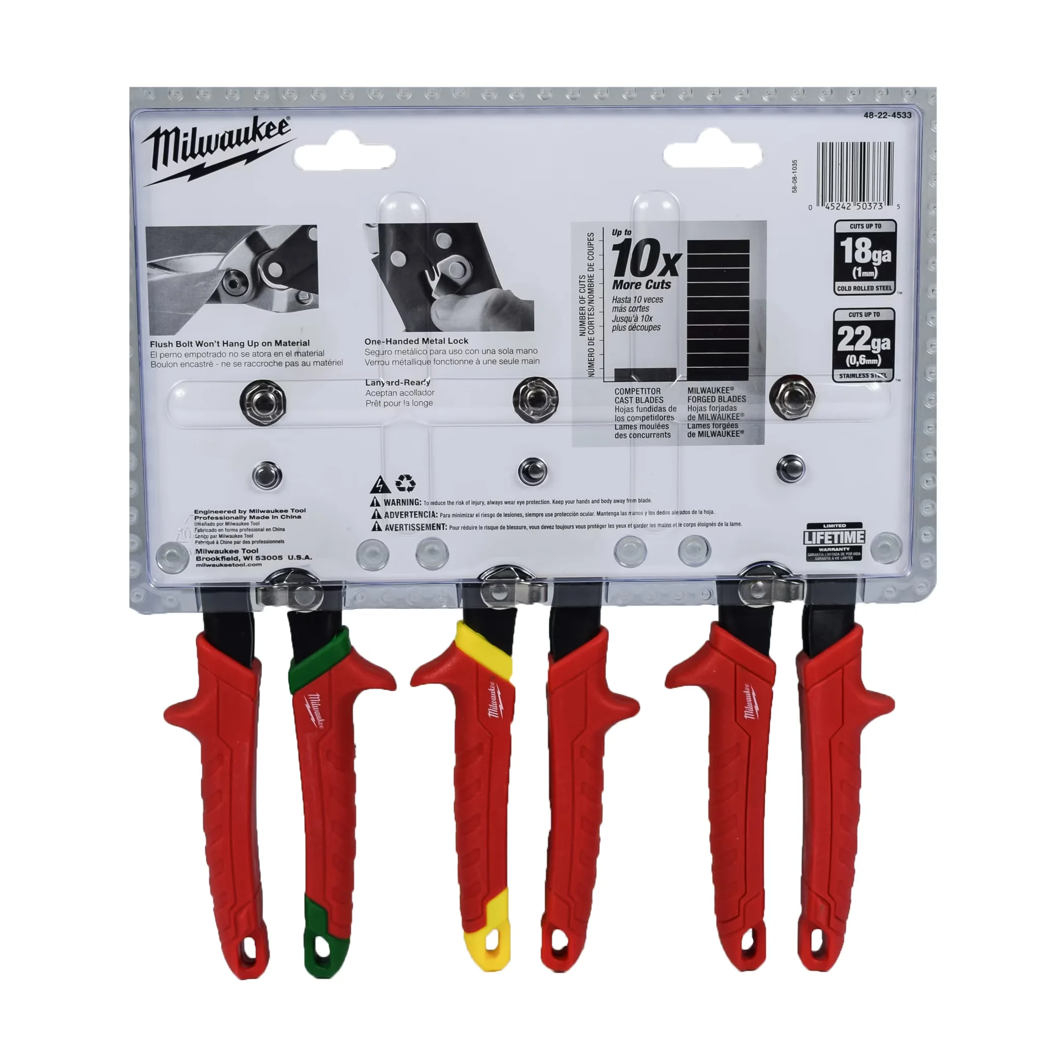 Sleek Hand Tool with Ergonomic Handle, 1-handed metal lock., Forged serrated blades. - Black Model 175210