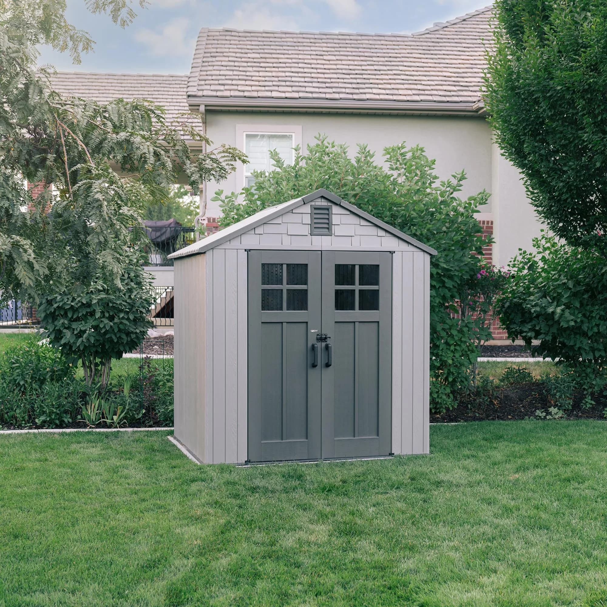 Innovative Shed with Impact-Resistant, Uv Resistant, Lockable Door - High-Density Polyethylene (Hdpe) Gray Model AB62BC