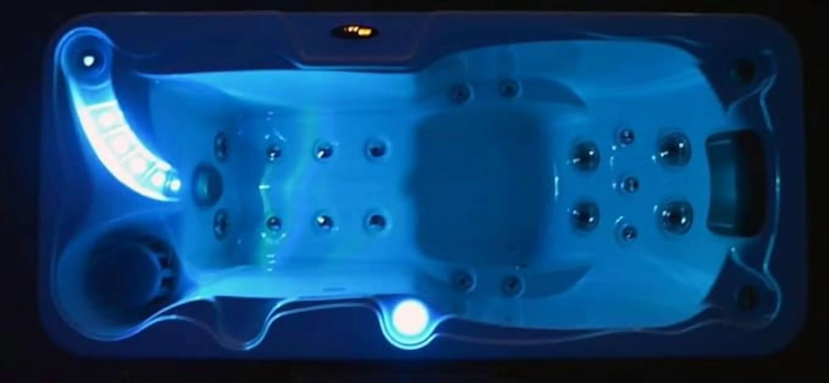 Efficient Hot Tub with 19 Therapy Jets and Digital Controls, Ideal - White for Indoor, Outdoor Model C7AAC7