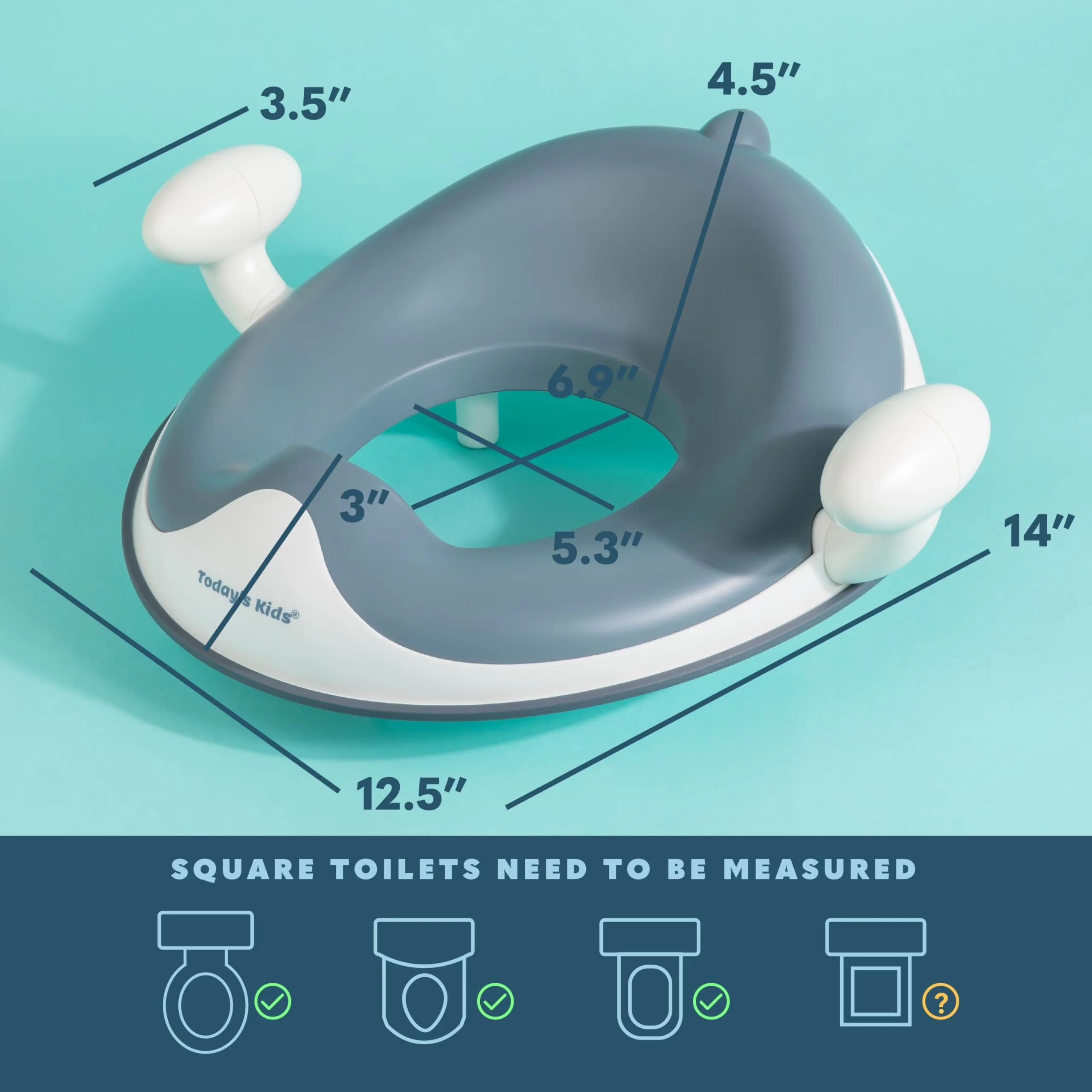 Toilet Seats And Lid Compact with Adjustable Height, Anti-Slip Baby Training Seat - Blue Model E48484