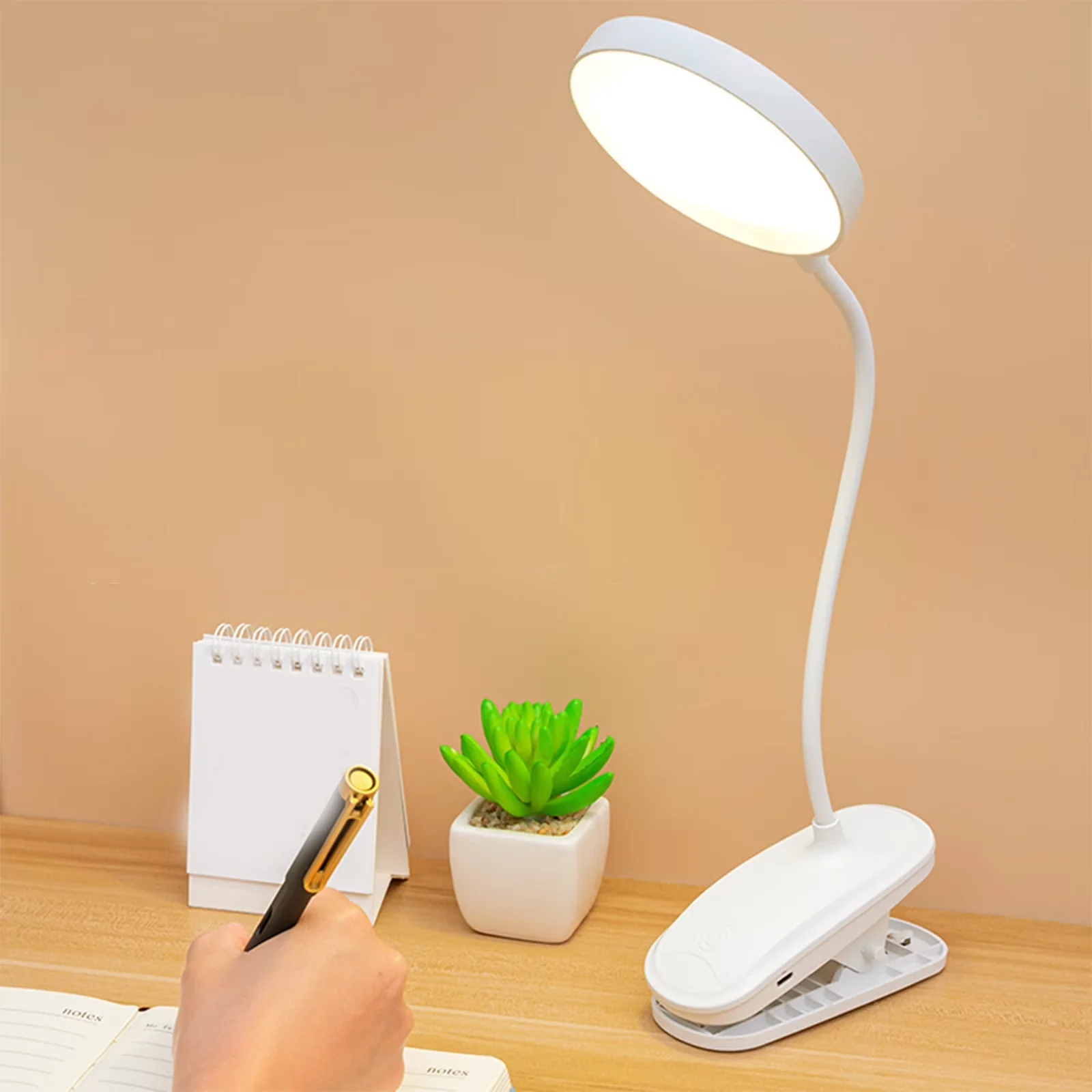 Efficient Desk Lamp with LED, Battery, Product color: White - Abs+P P White Model 43758E