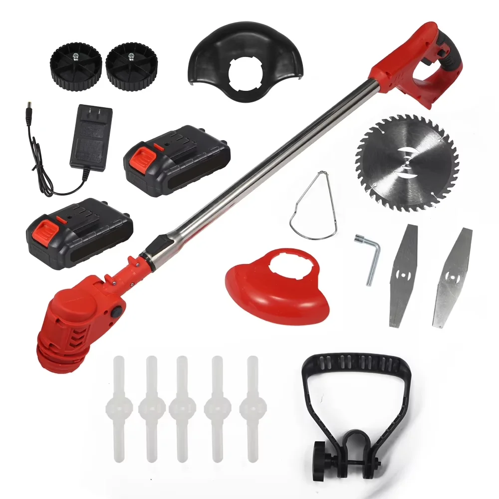 Compact String Trimmer with Battery, 21V, Electric Weed Eater - Red - Contemporary Style Model 80844B